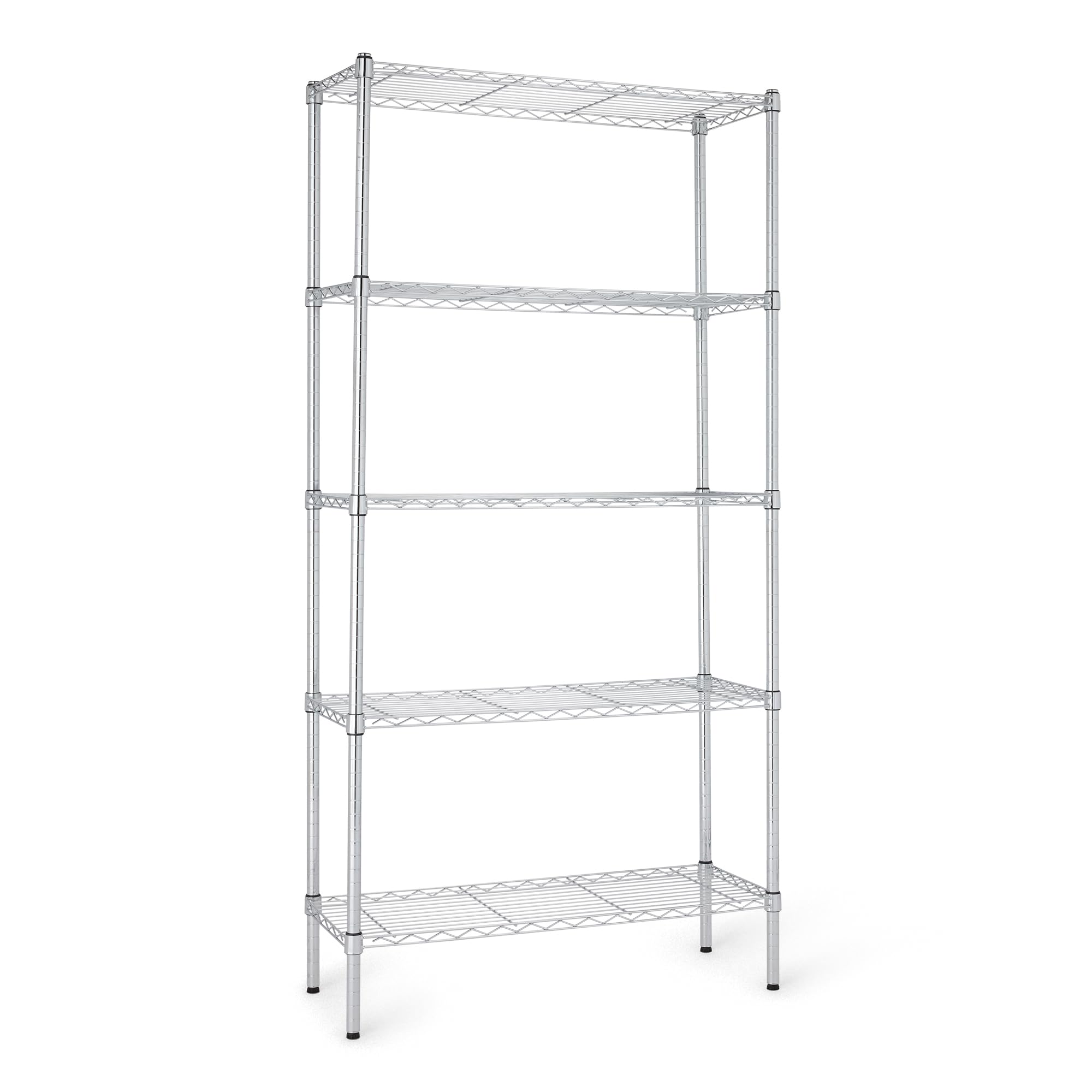 Amazon Basics 3-Shelf Adjustable Heavy Duty Steel Wire Rack Storage Shelving Organizer with Storage Space, Versatility and Ease of Use for Kitchen, Garage, 23.2" L x 13.4" W x 30" H, Black