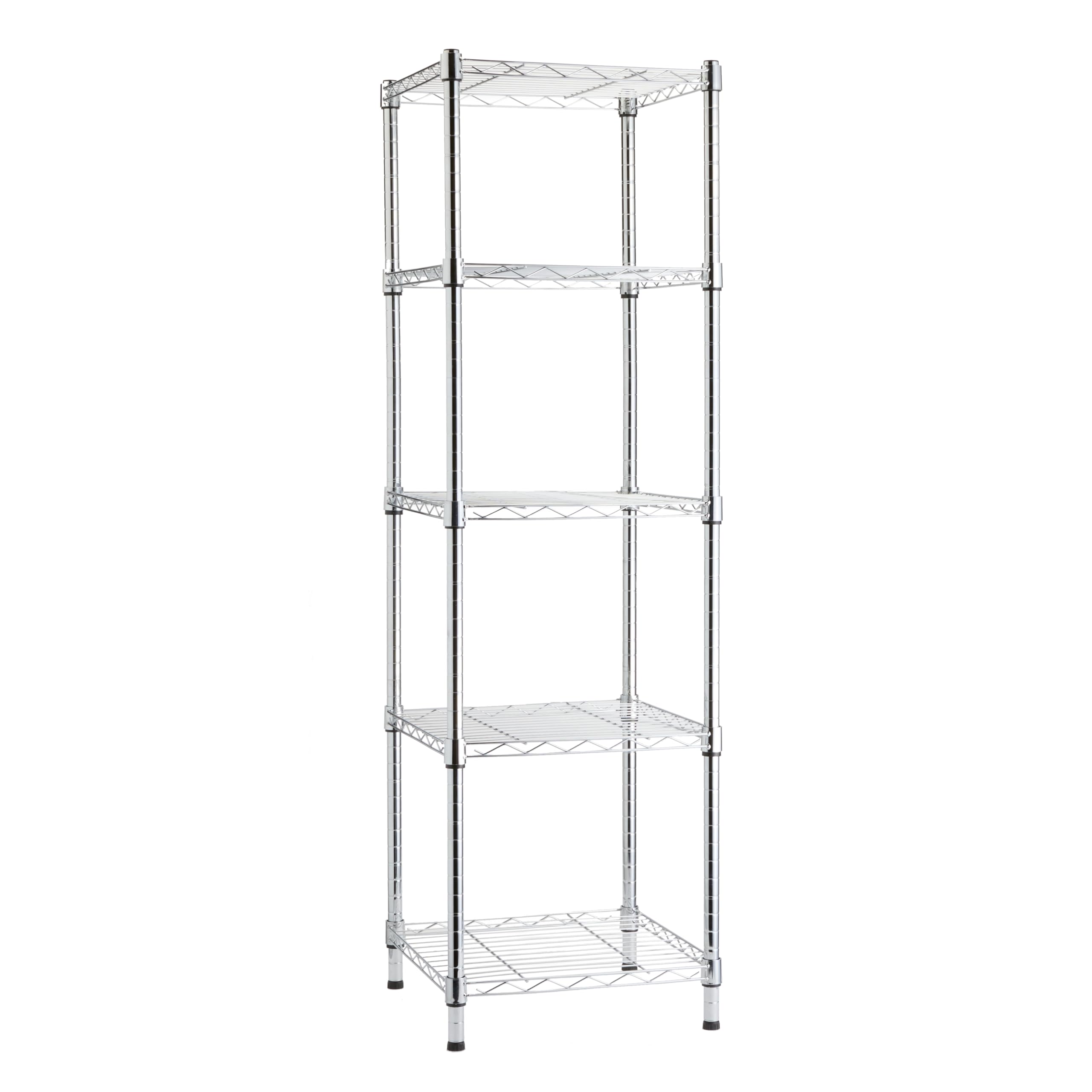 Amazon Basics 3-Shelf Adjustable Heavy Duty Steel Wire Rack Storage Shelving Organizer with Storage Space, Versatility and Ease of Use for Kitchen, Garage, 23.2" L x 13.4" W x 30" H, Black
