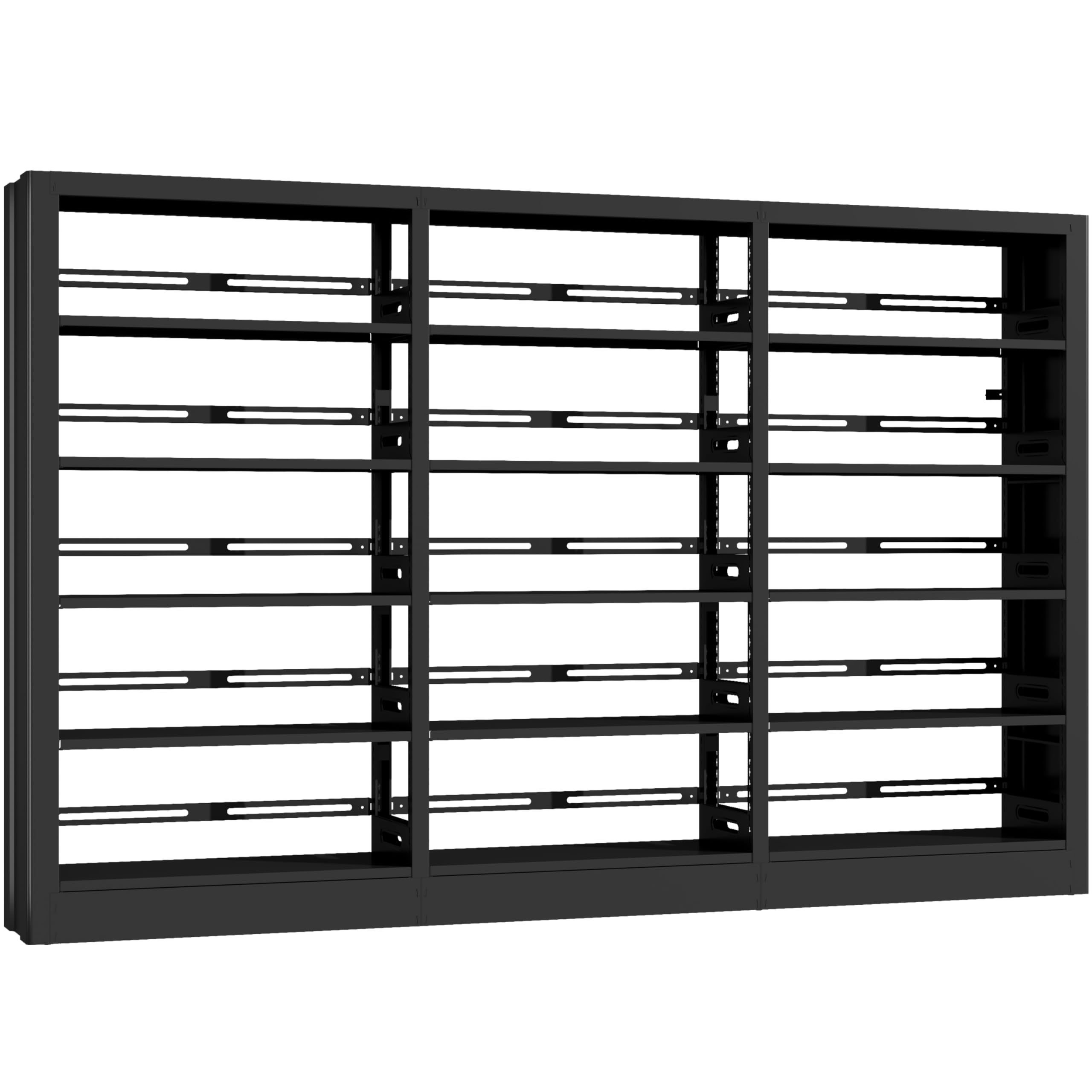 5-Tier Bookcase with Adjustable Storage Shelves, Heavy Duty Bookcase, Metal Bookshelf with Book Stopper, Black Bookcase Shelf for Library, Office, Living Room