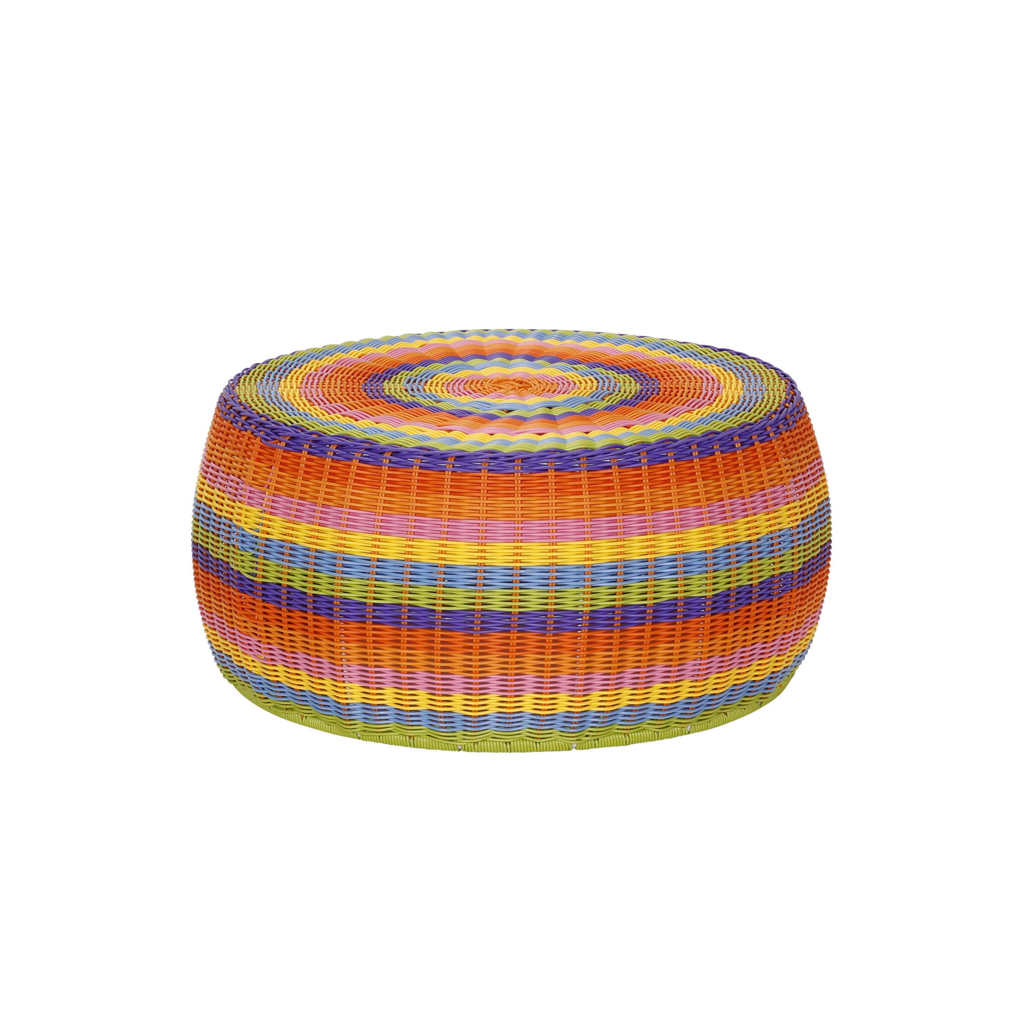 Household Essentials Handwoven Resin Storage Stool Ottoman, Brown