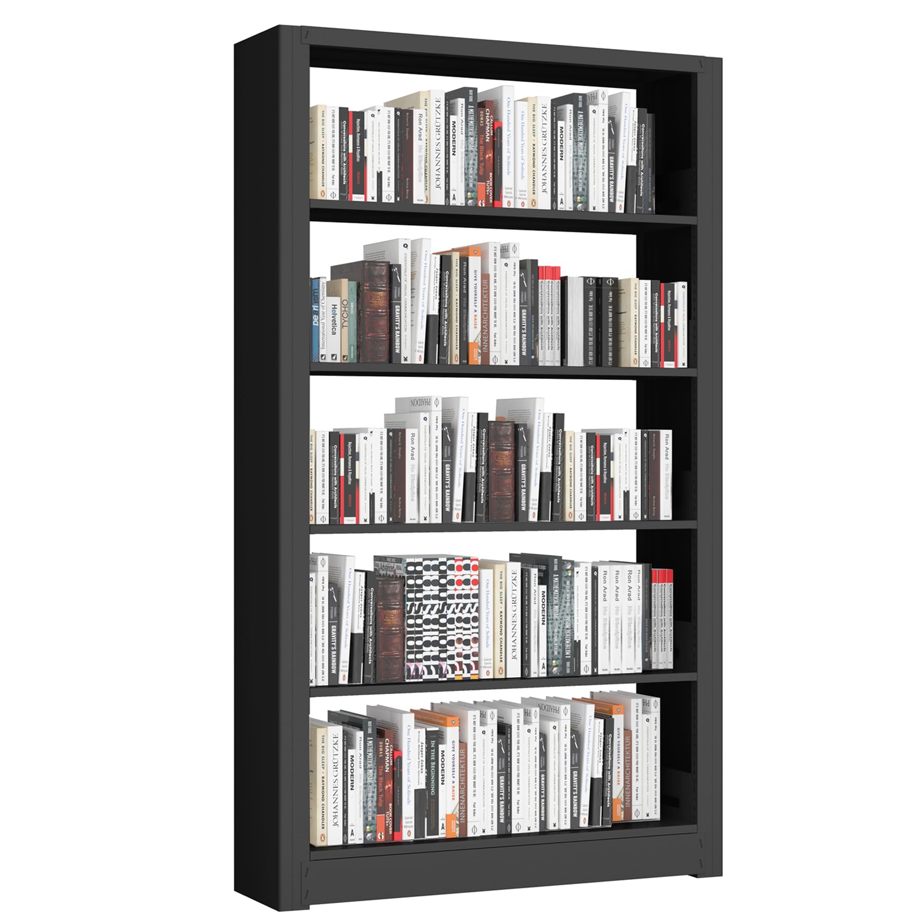 Bookshelf,6-Tier Adjustable Steel Book Shelf,61" H Heavy Duty Metal Bookcase for Home/Office/Garage,White Shelf (White, 61" Tall)