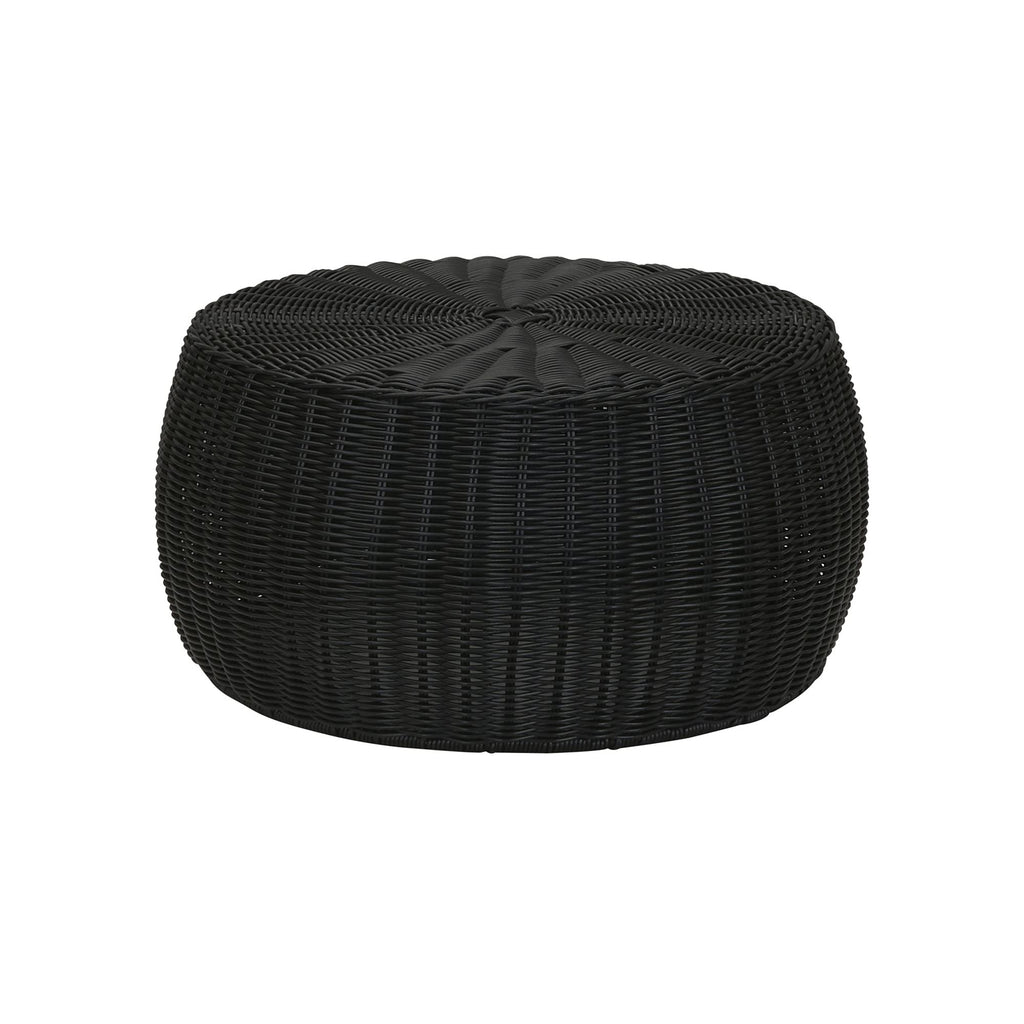 Household Essentials Handwoven Resin Storage Stool Ottoman, Brown