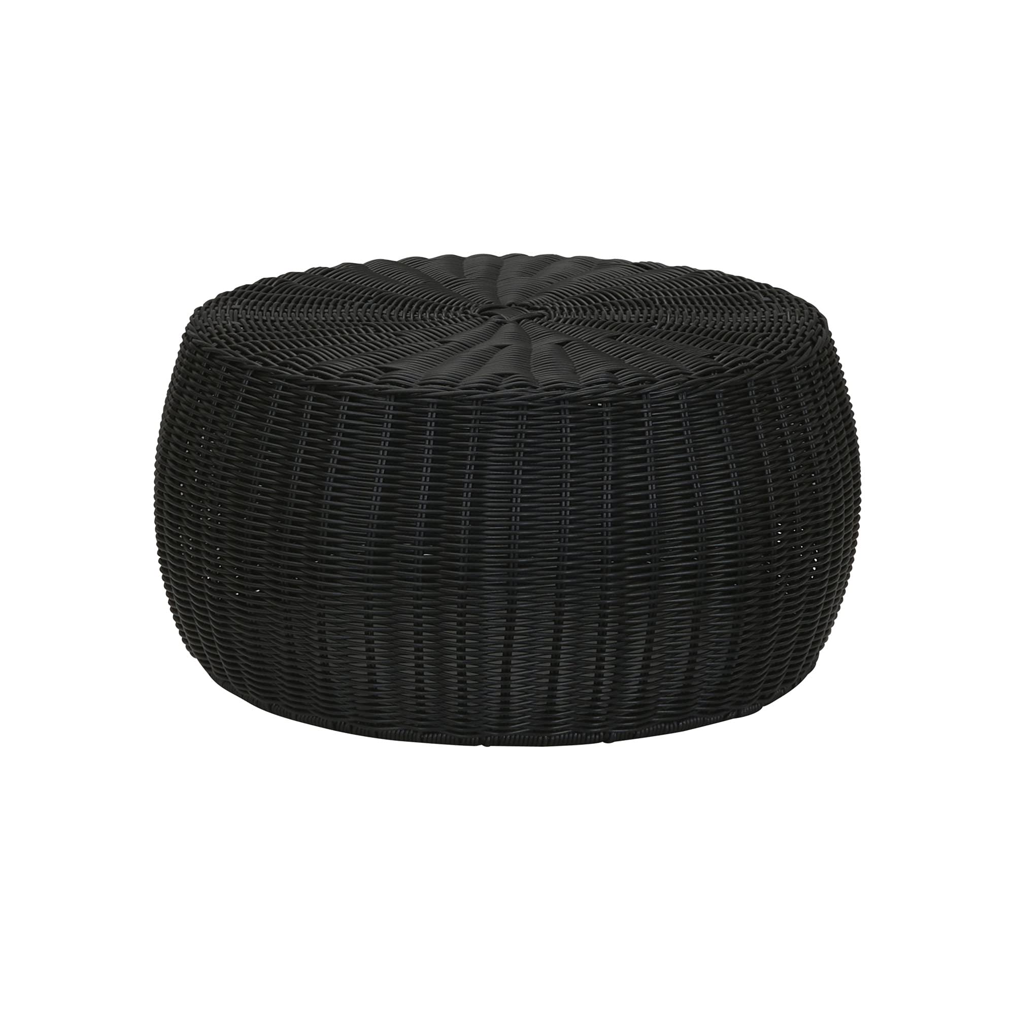 Household Essentials Handwoven Resin Storage Stool Ottoman, Brown