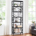 HOMISSUE Tall Bookshelf, 84 Inch Industrial Bookshelf with Metal Frame and Open Shelves, 7 Tier Metal Bookshelves and Bookcases, Rustic Tall Book Shelf for Office, Living Room and Bedroom, Brown