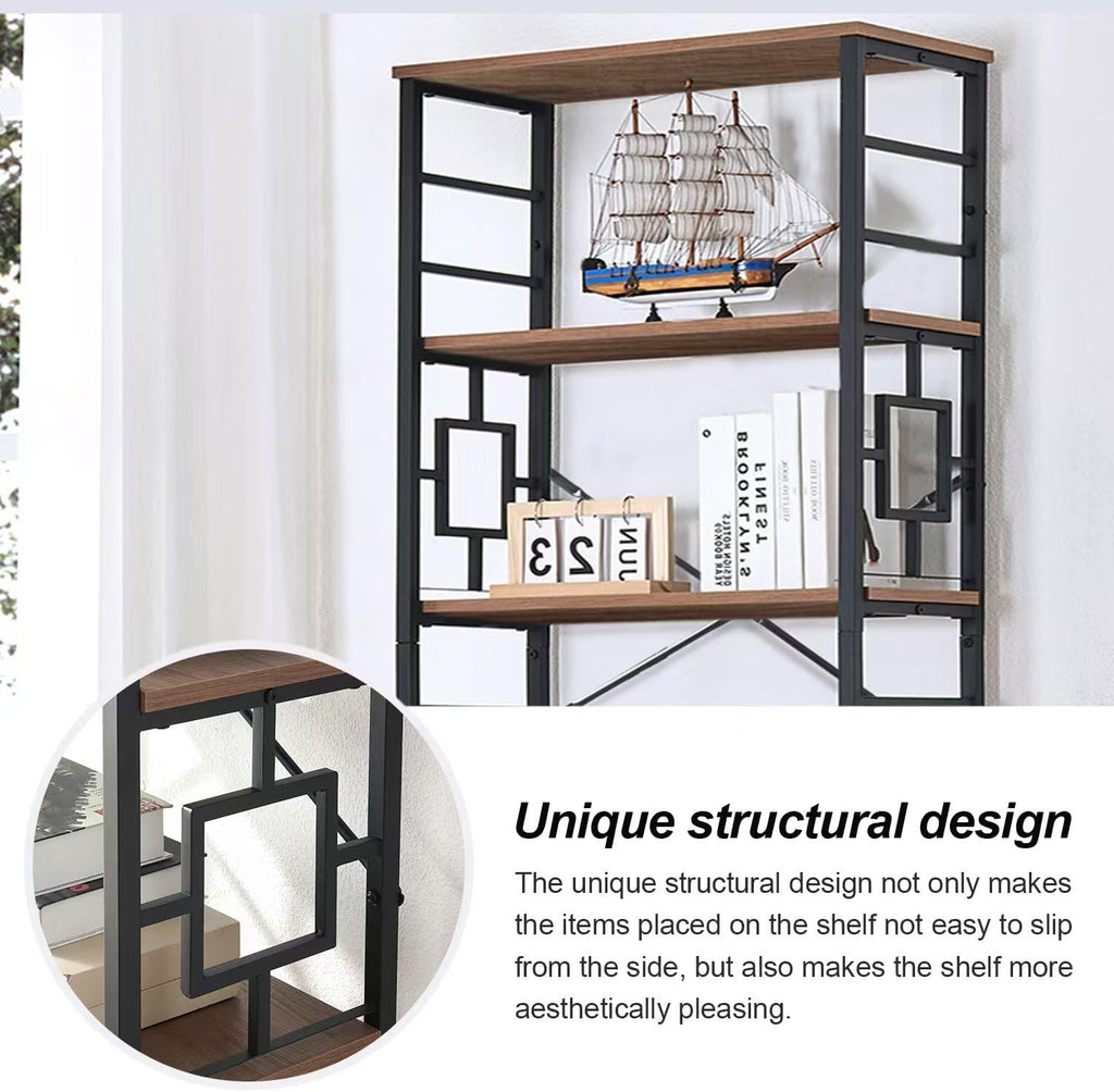 HOMISSUE Tall Bookshelf, 84 Inch Industrial Bookshelf with Metal Frame and Open Shelves, 7 Tier Metal Bookshelves and Bookcases, Rustic Tall Book Shelf for Office, Living Room and Bedroom, Brown
