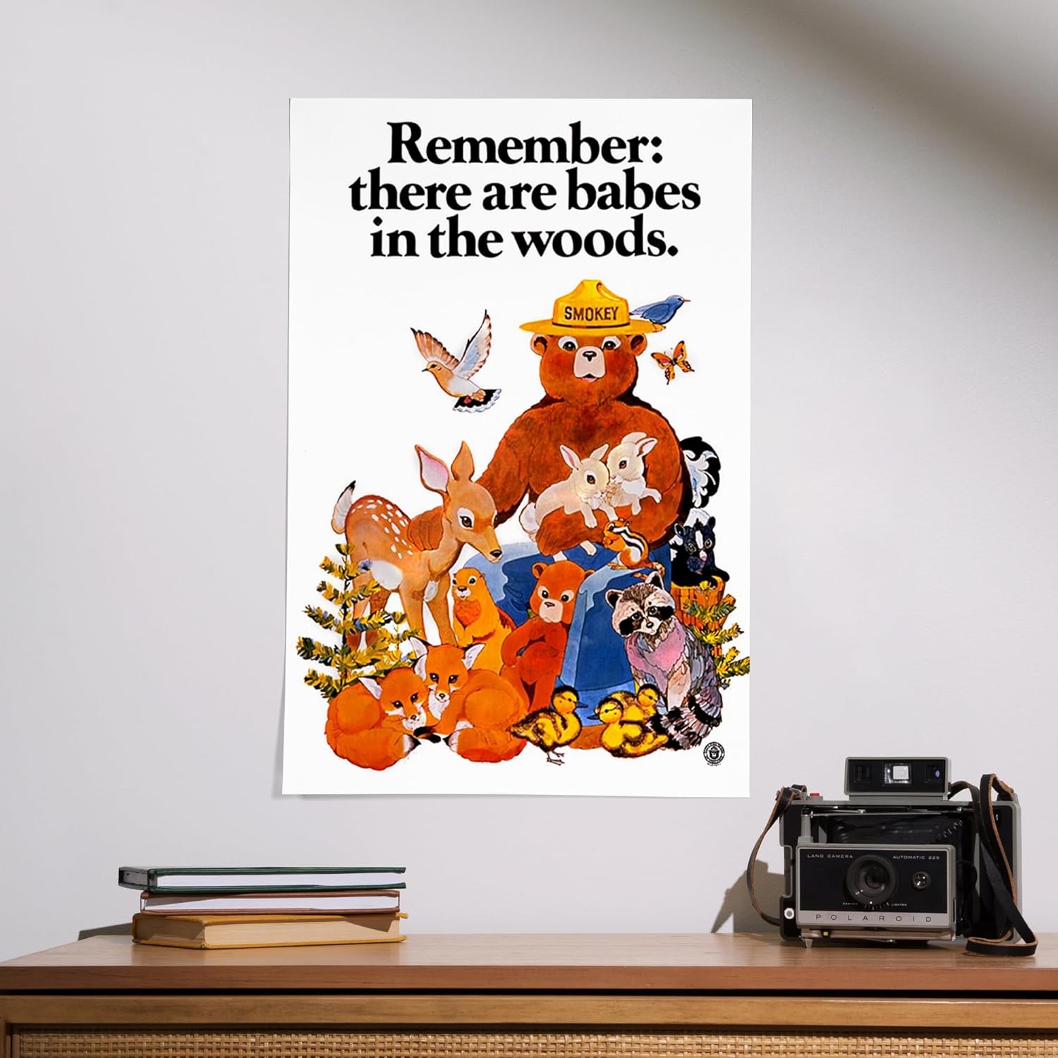 Lantern Press 16x24 Inch Giclee Art Print Wall Decor, Smokey Bear, Babes in the Woods, Vintage Poster