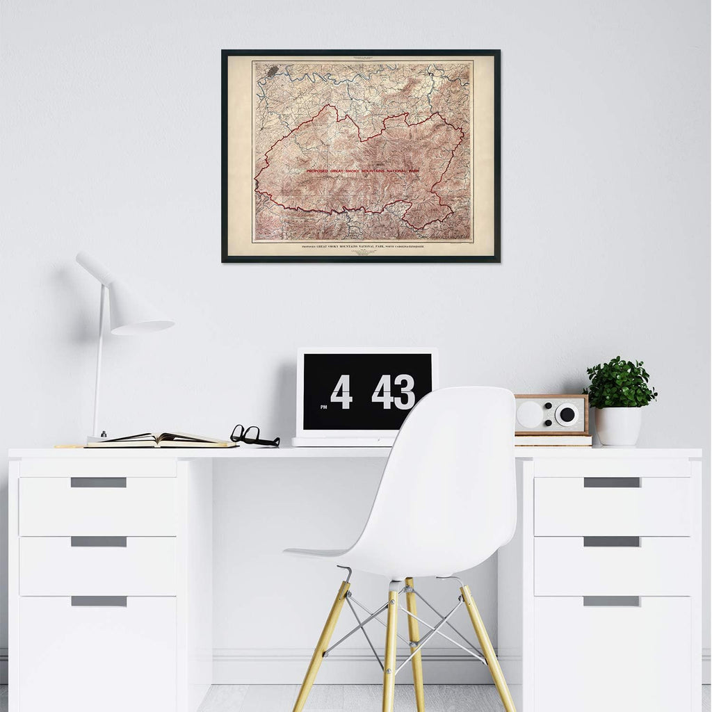 HISTORIX Vintage 1926 Proposed Great Smoky Mountains National Park Map - 18x24 Inch Vintage Map Wall Art Poster