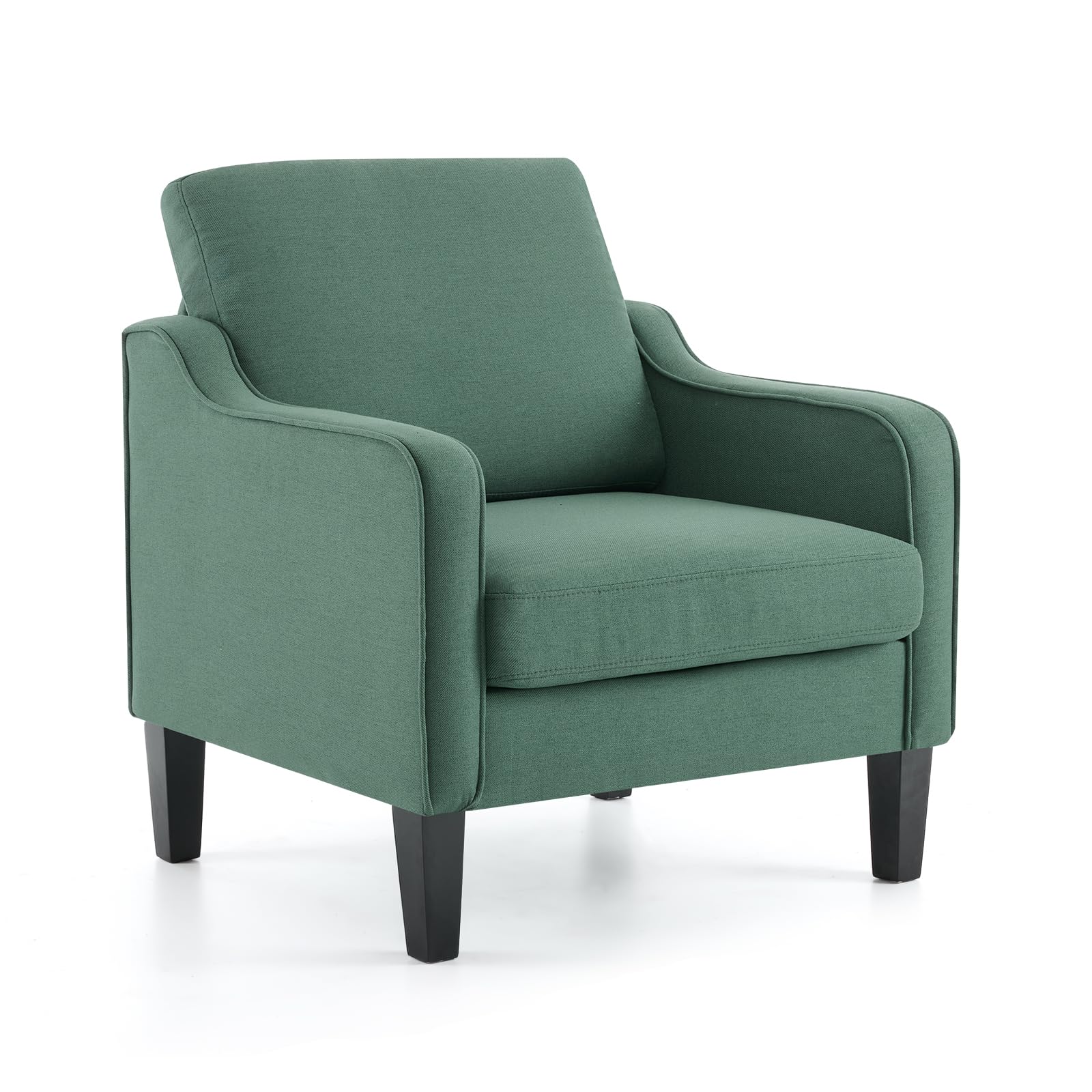 VINGLI Accent Chair for Living Room Chairs Light Brown Reading Chair for Bedroom Scooped Arm Chair Mid Century Modern Accent Chairs Upholstered Comfy Chair for Apartment, Waiting Room