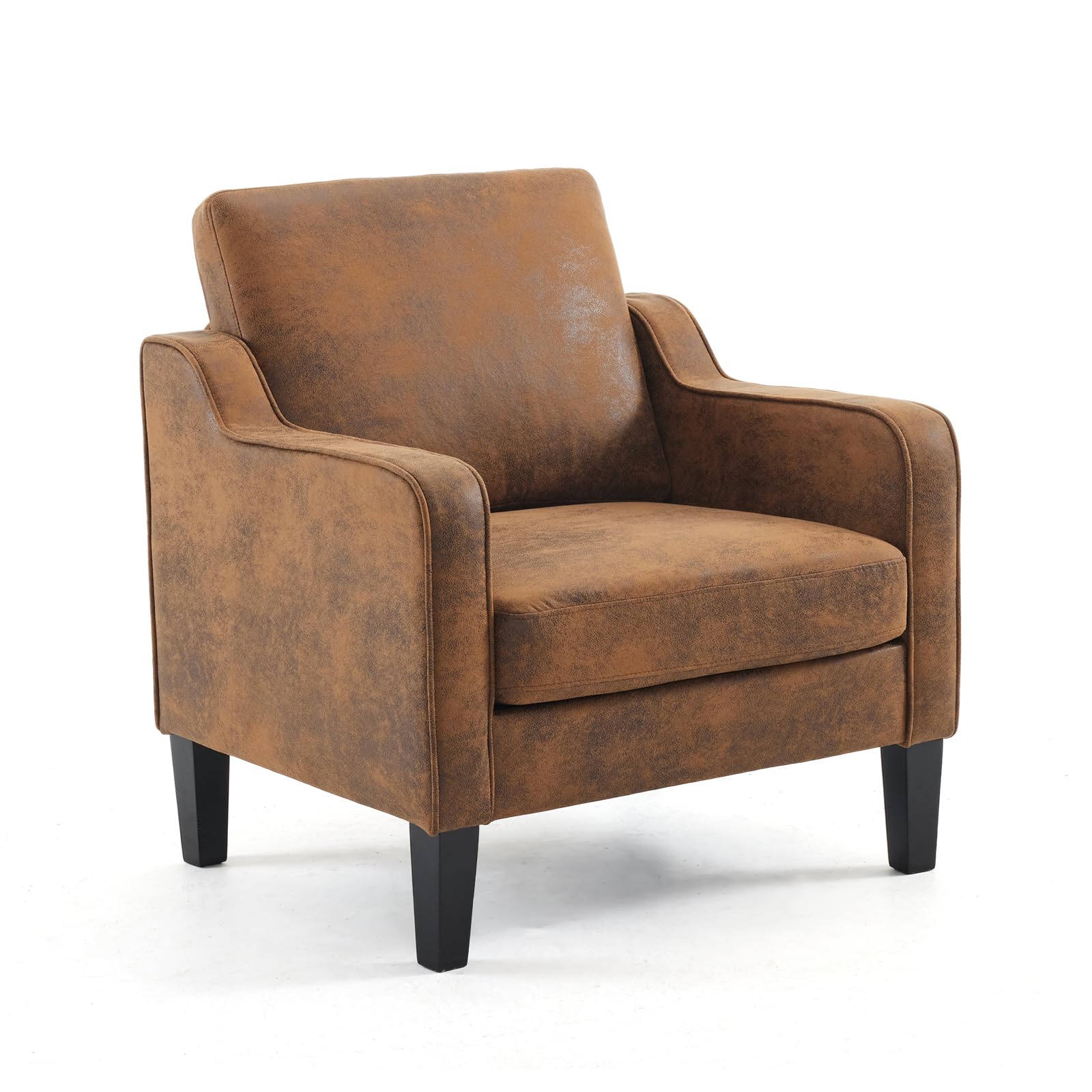 VINGLI Accent Chair for Living Room Chairs Olive Green Reading Chair for Bedroom Scooped Arm Chair Mid Century Modern Accent Chairs Upholstered Comfy Chair for Apartment, Waiting Room