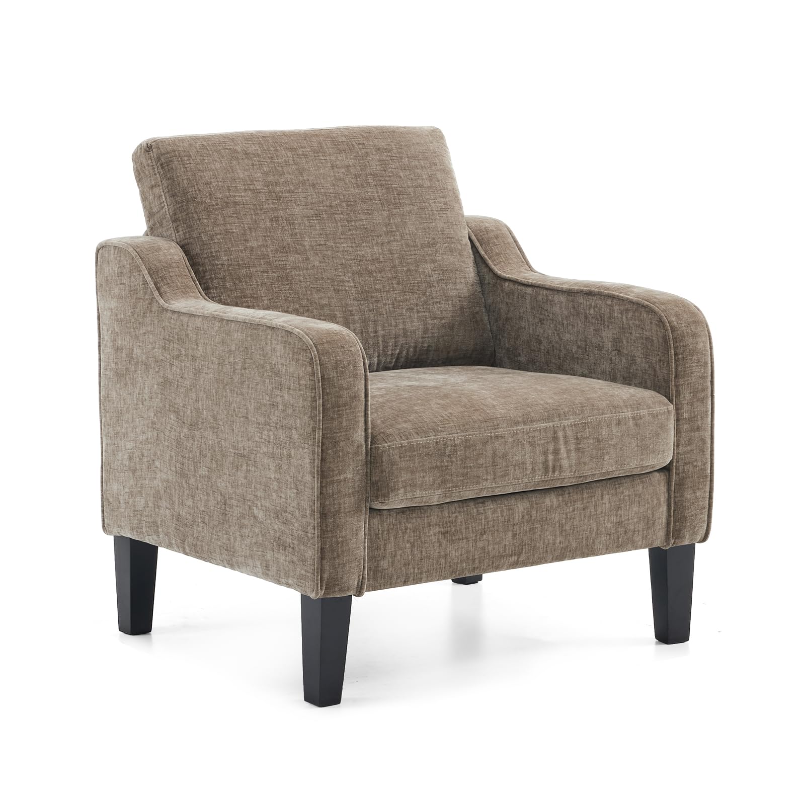 VINGLI Accent Chair for Living Room Chairs Olive Green Reading Chair for Bedroom Scooped Arm Chair Mid Century Modern Accent Chairs Upholstered Comfy Chair for Apartment, Waiting Room