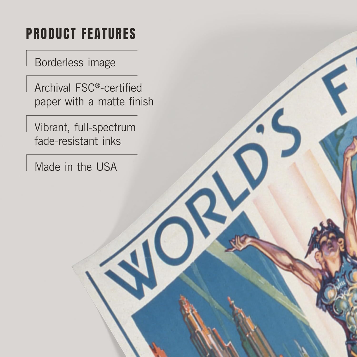 Lantern Press 24x36 Inch Giclee Art Print Wall Decor, Chicago World's Fair Poster, Woman on Globe, Vintage Advertisement