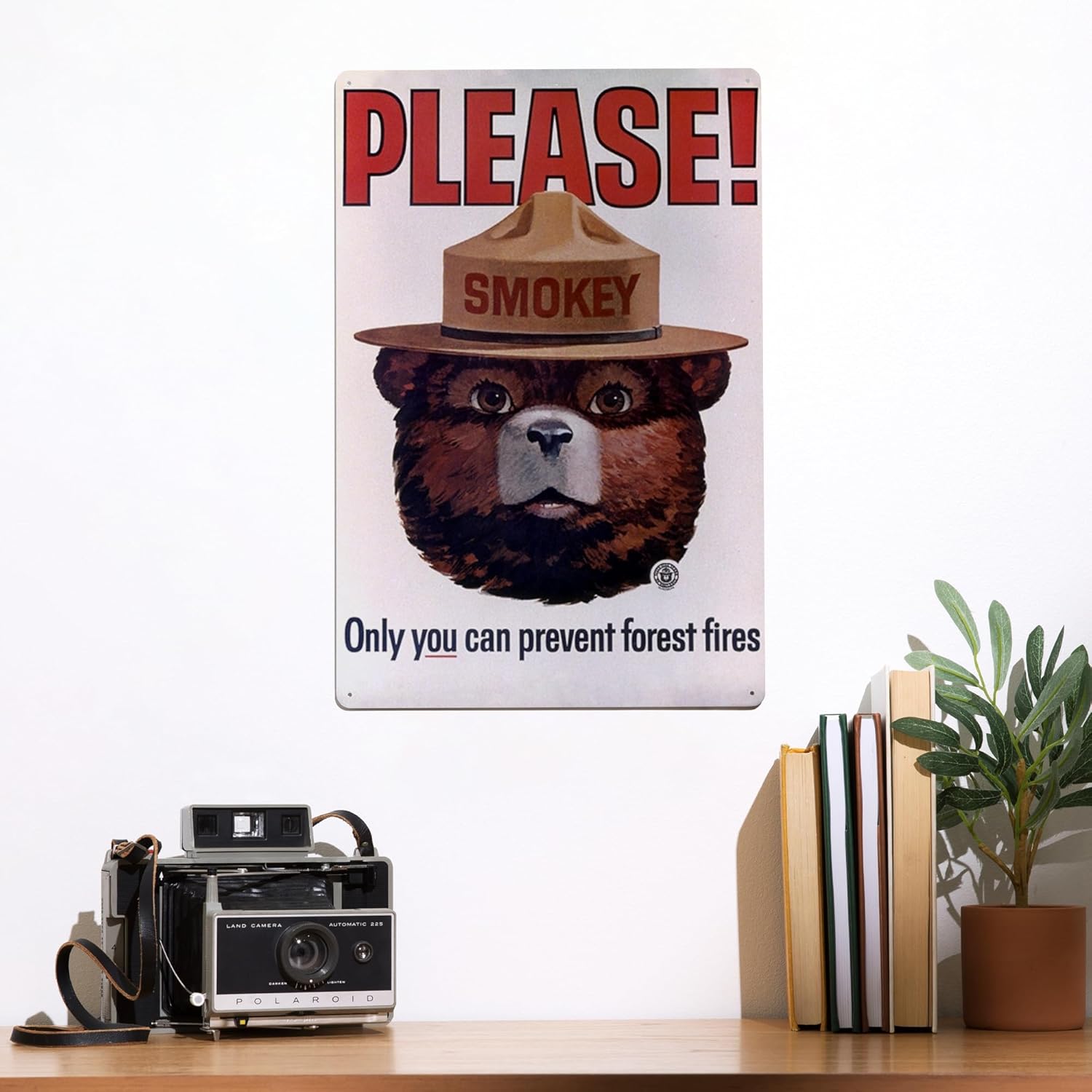 Lantern Press Smokey Bear, Please, Only You Can Help, Smokey Head, Officially Licensed Vintage Poster, 12x18 Inch Aluminum Sign, Indoor or Outdoor Use