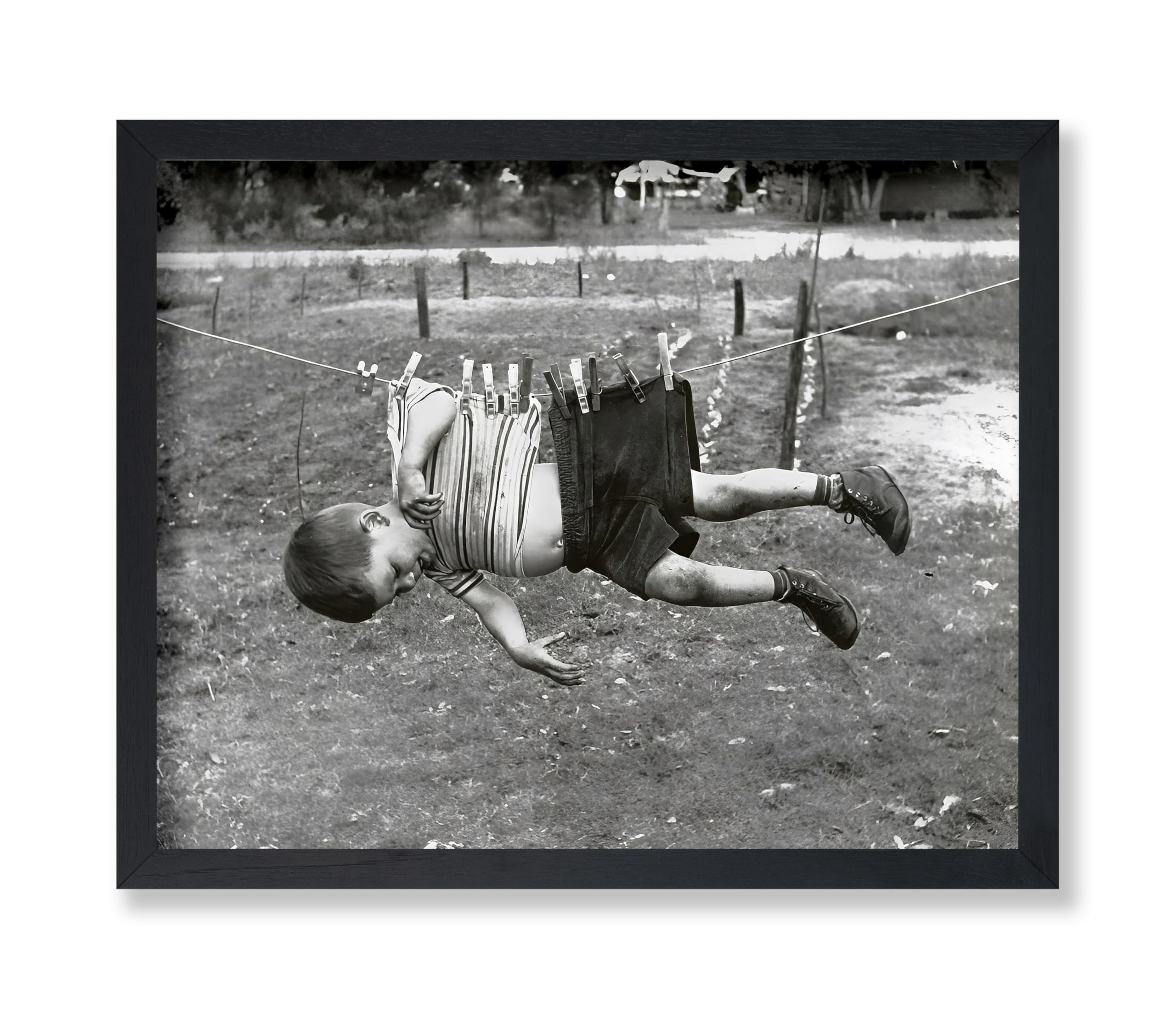 Poster Master Vintage Photograph Poster - Retro Funny Print - Gift for Artist, Friend - Play Golf Free, While Having Your Suit Pressed, Men - Wall Decor for Home, Office, 16x20 Beige Framed