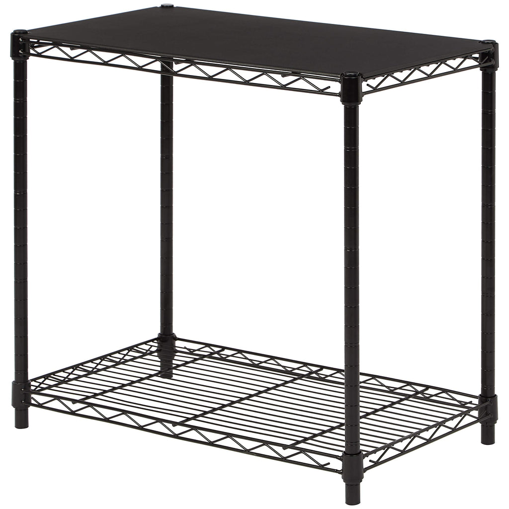 Amazon Basics 3-Shelf Adjustable Heavy Duty Steel Wire Rack Storage Shelving Organizer with Storage Space, Versatility and Ease of Use for Kitchen, Garage, 23.2" L x 13.4" W x 30" H, Black