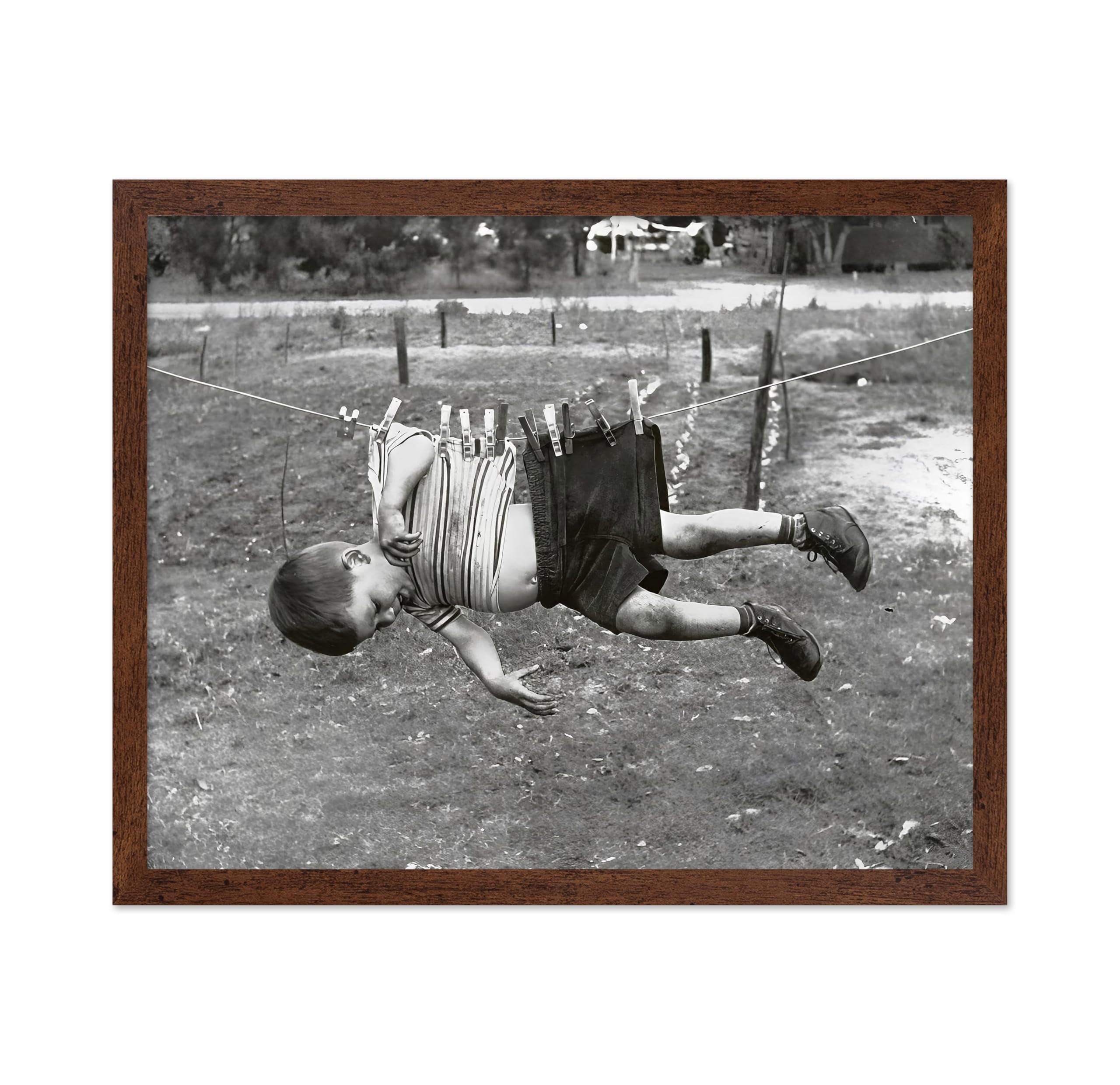 Poster Master Vintage Photograph Poster - Retro Funny Print - Gift for Artist, Friend - Play Golf Free, While Having Your Suit Pressed, Men - Wall Decor for Home, Office, 16x20 Beige Framed
