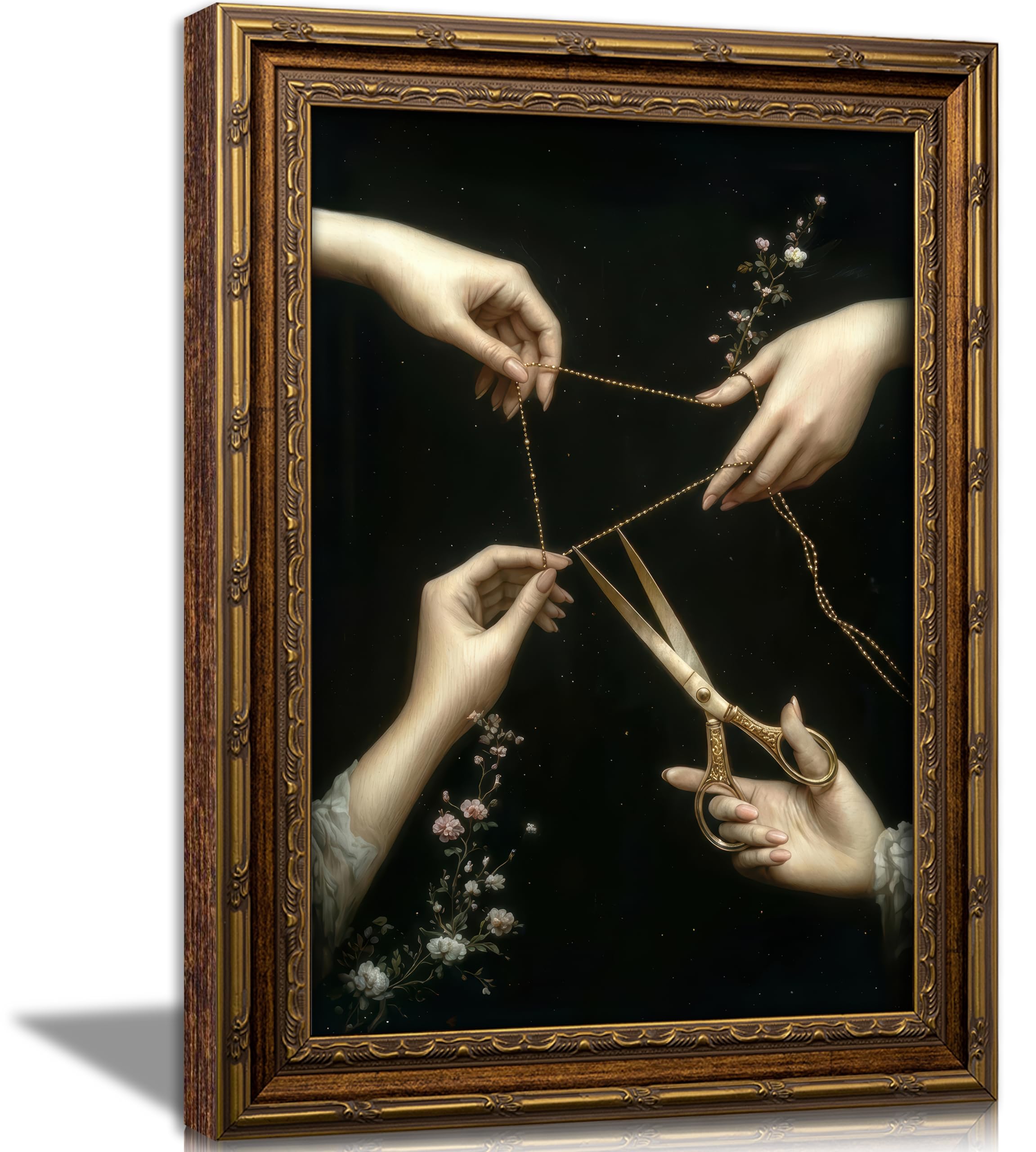 WWN Vintage Bathroom Canvas Wall Art Victorian Funky Woman in Bathtub Picture Wall Decor Trendy Champagne Bar Cart Decor Painting Poster Print for Bathroom Toilet Bar Home Decor,16x24in Wrapped Canvas