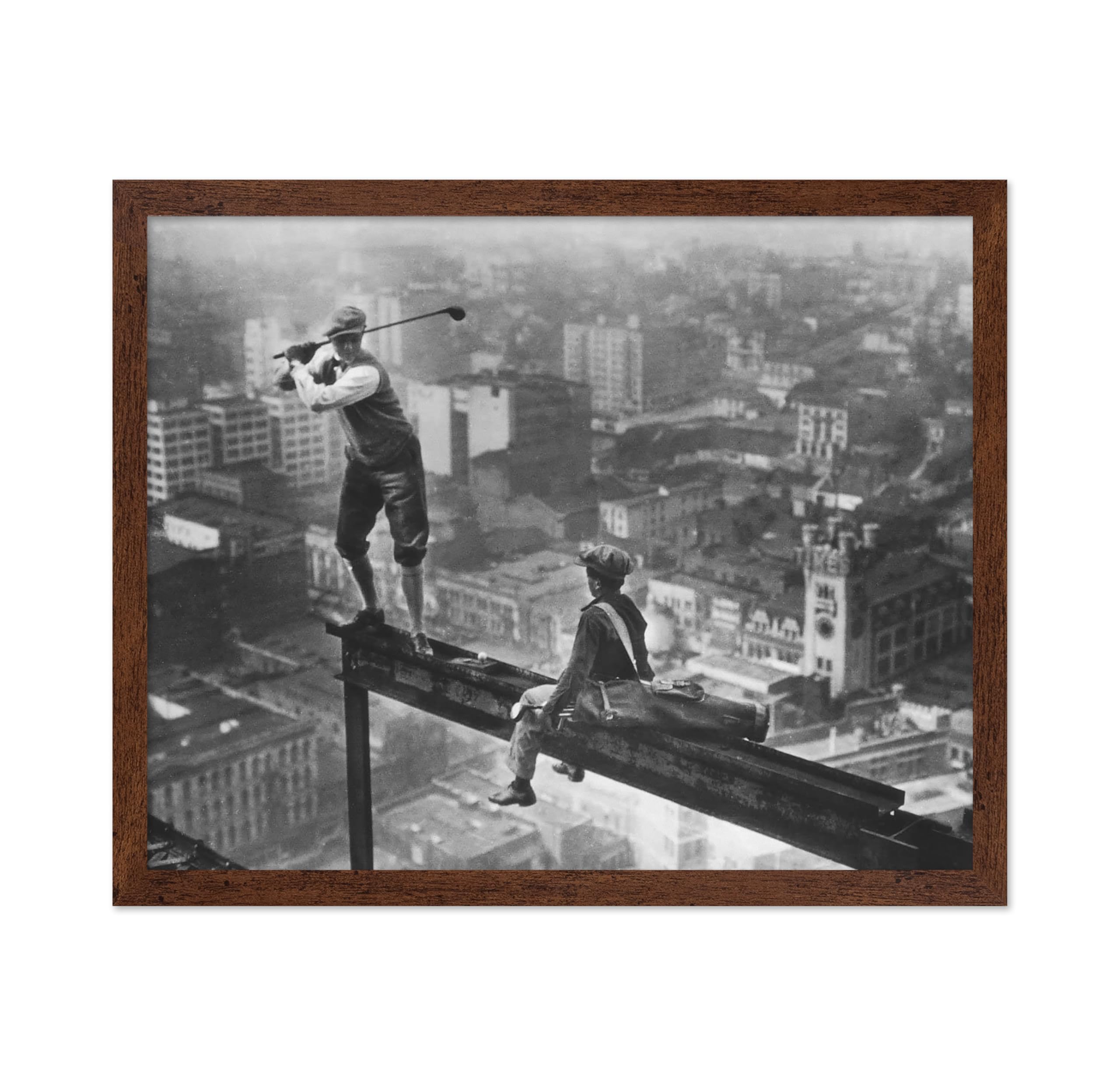 Poster Master Vintage Photograph Poster - Retro Funny Print - Gift for Artist, Friend - Play Golf Free, While Having Your Suit Pressed, Men - Wall Decor for Home, Office, 16x20 Beige Framed
