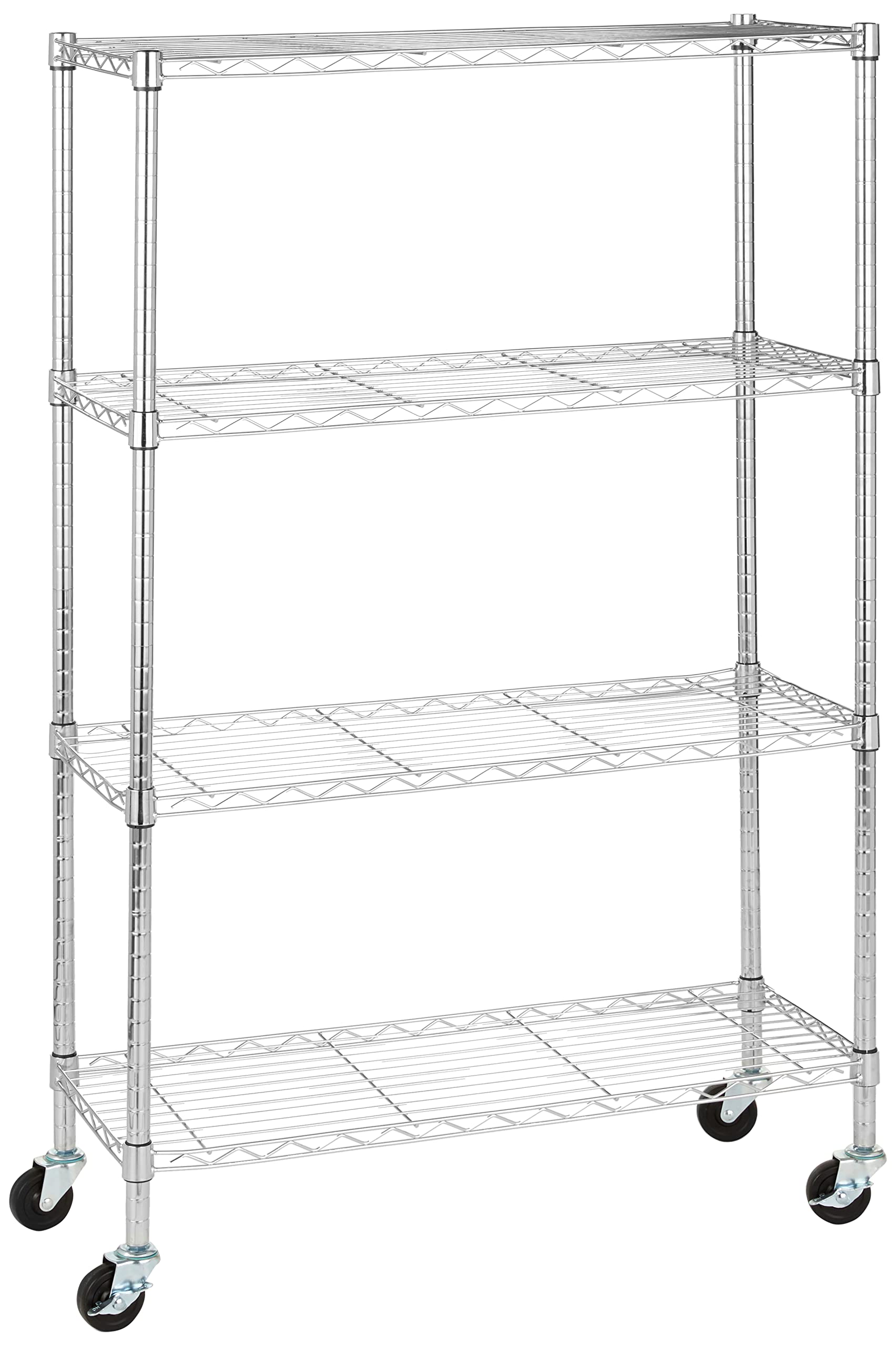 Amazon Basics 3-Shelf Adjustable Heavy Duty Steel Wire Rack Storage Shelving Organizer with Storage Space, Versatility and Ease of Use for Kitchen, Garage, 23.2" L x 13.4" W x 30" H, Black