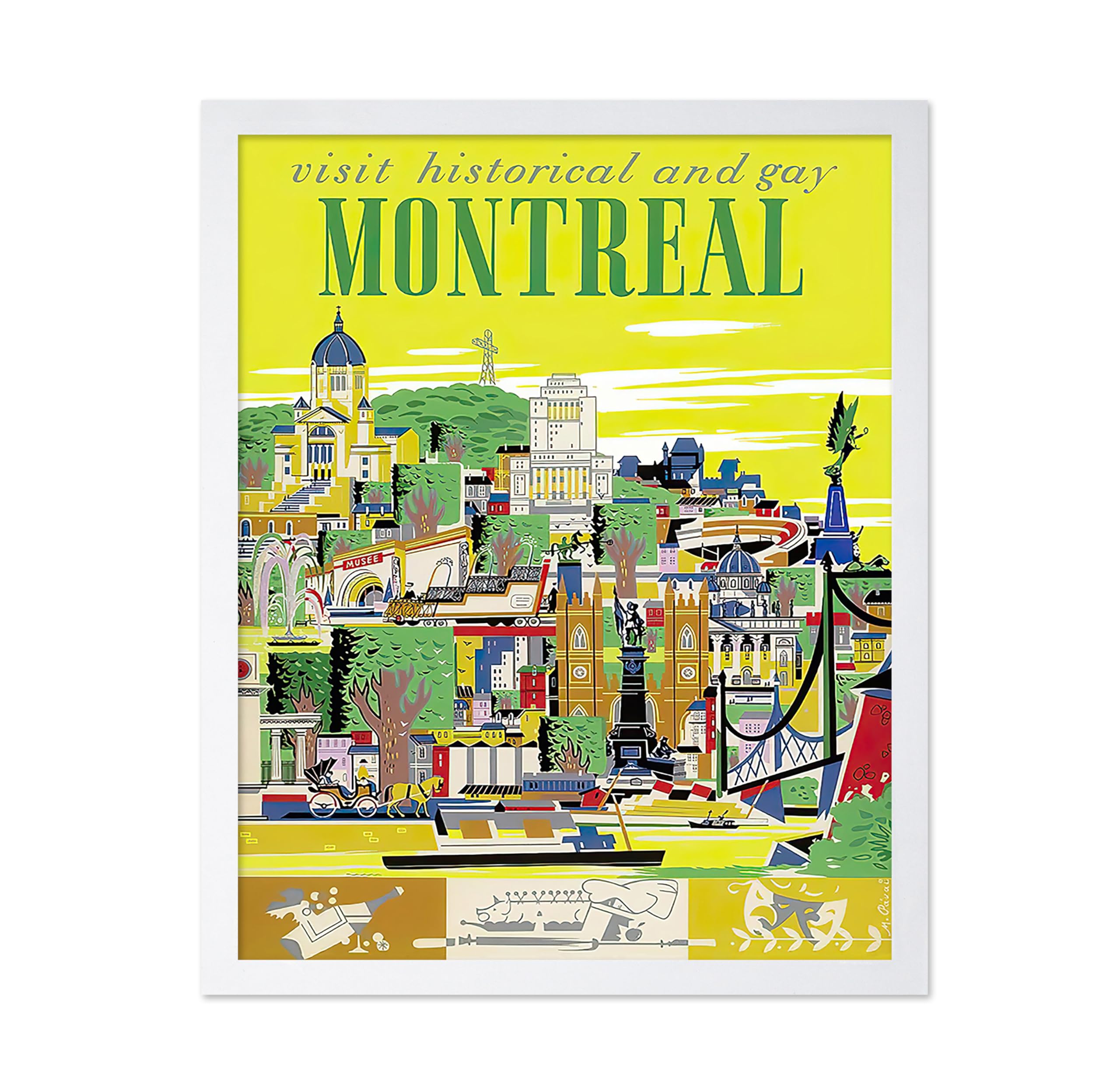 Poster Master Vintage Travel Poster - Retro London Print - Clock Tower Art - Gift for Him, Her, Travel Lover - Colorful Wall Decor for Bedroom, Living Room, Office, 8x10 Black Framed