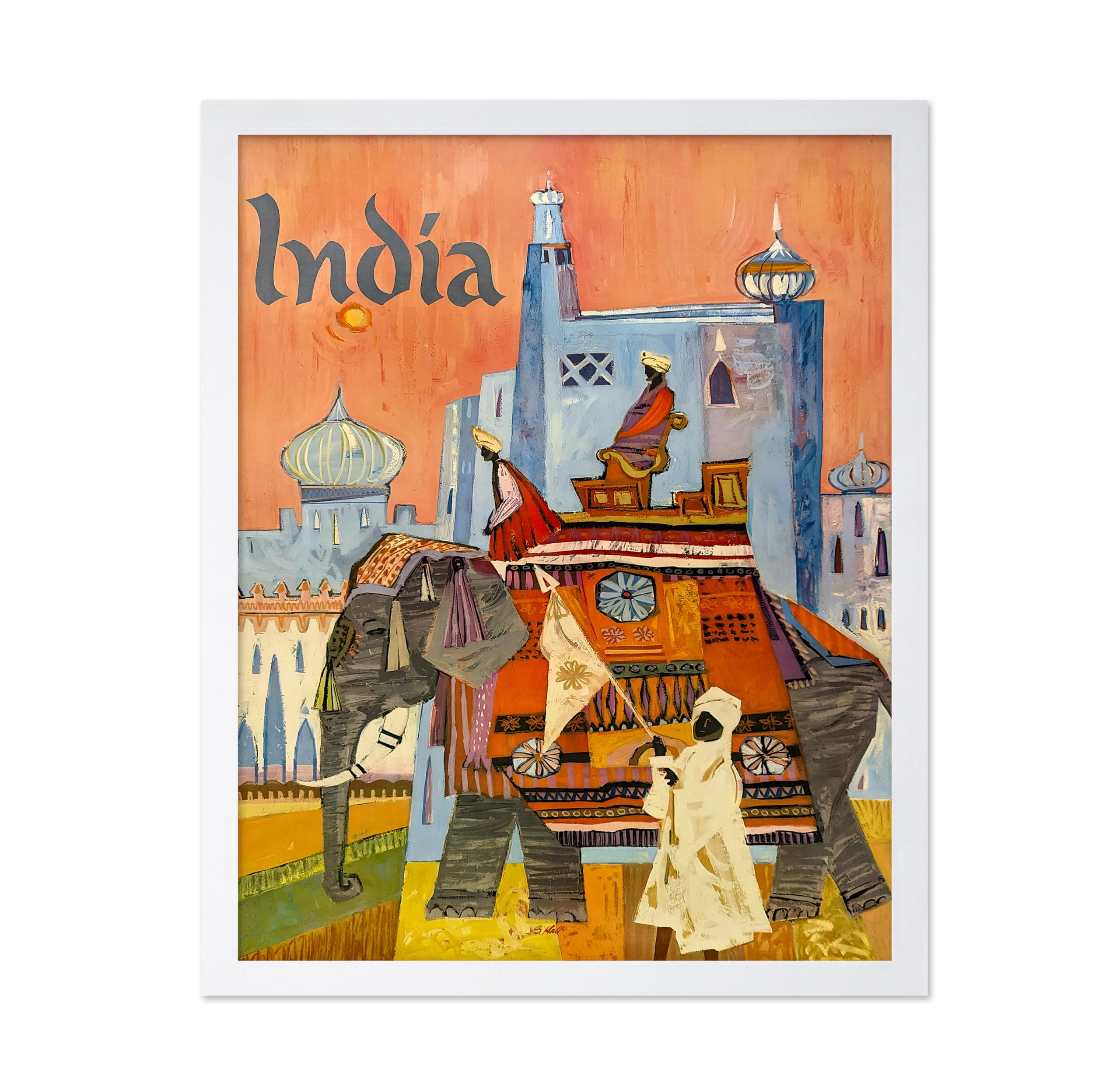 Poster Master Vintage Travel Poster - Retro London Print - Clock Tower Art - Gift for Him, Her, Travel Lover - Colorful Wall Decor for Bedroom, Living Room, Office, 8x10 Black Framed