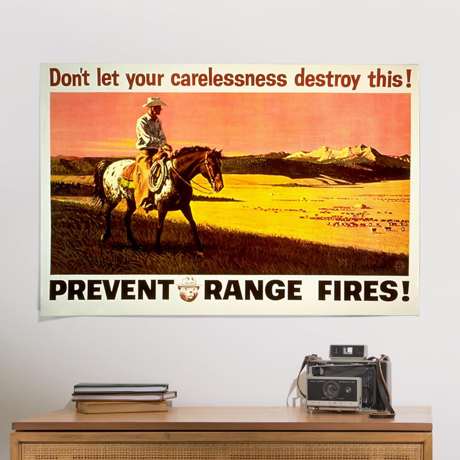Lantern Press 24x36 Inch Giclee Art Print Wall Decor, Smokey Bear, Prevent Range Fires, Vintage Poster