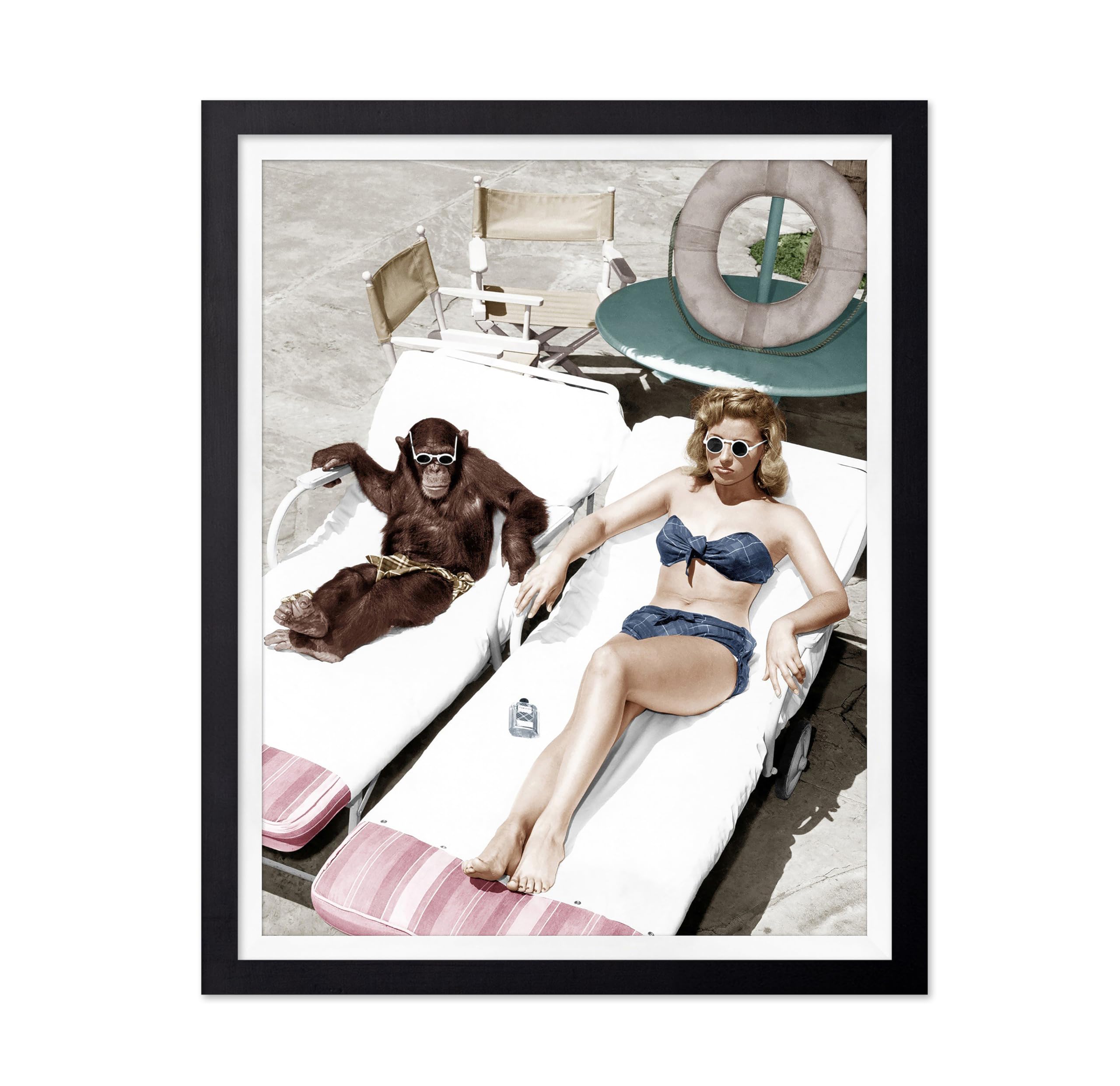 Poster Master Vintage Photograph Poster - Retro Funny Print - Gift for Artist, Friend - Play Golf Free, While Having Your Suit Pressed, Men - Wall Decor for Home, Office, 16x20 Beige Framed