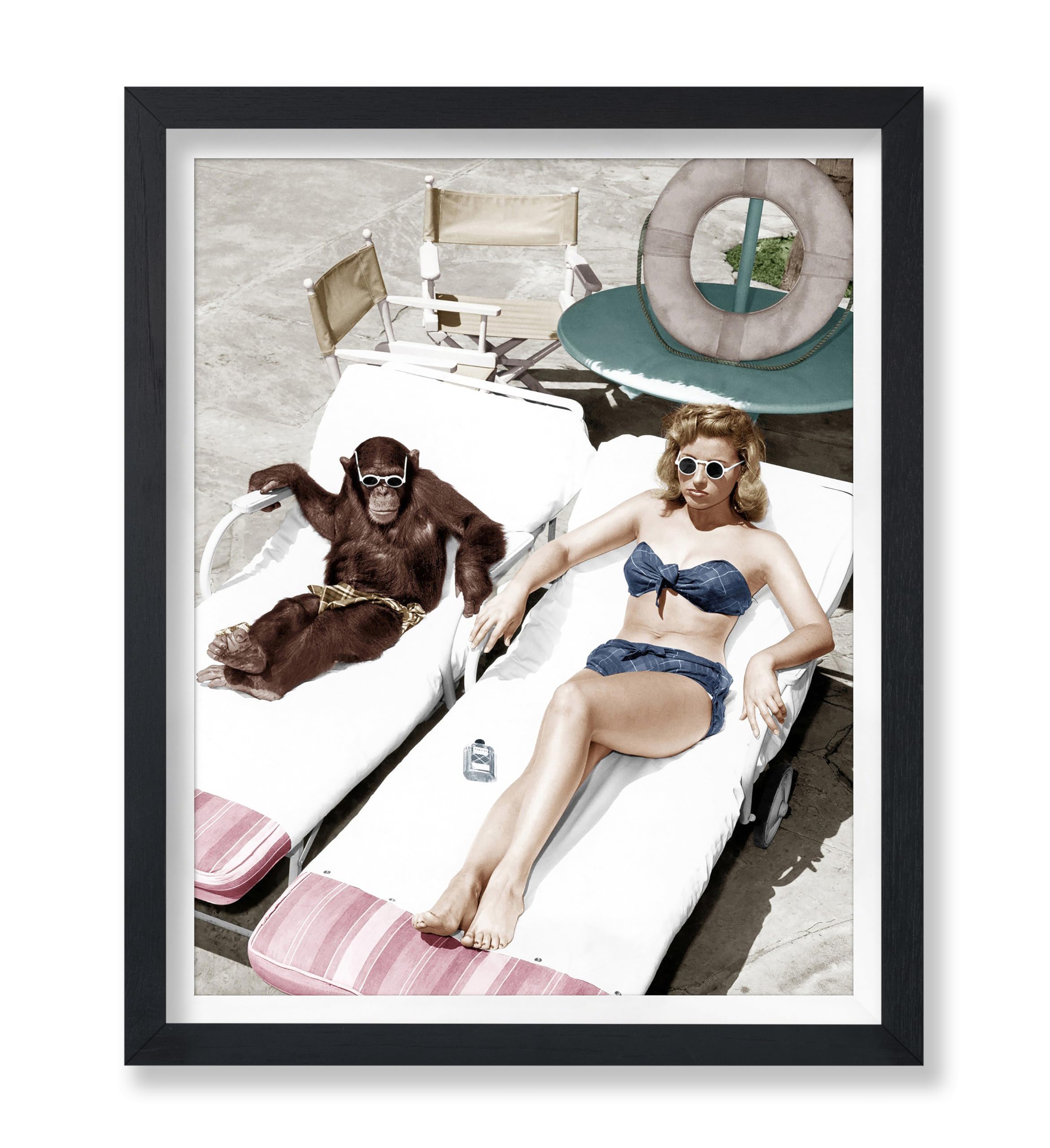 Poster Master Vintage Photograph Poster - Retro Funny Print - Gift for Artist, Friend - Play Golf Free, While Having Your Suit Pressed, Men - Wall Decor for Home, Office, 16x20 Beige Framed