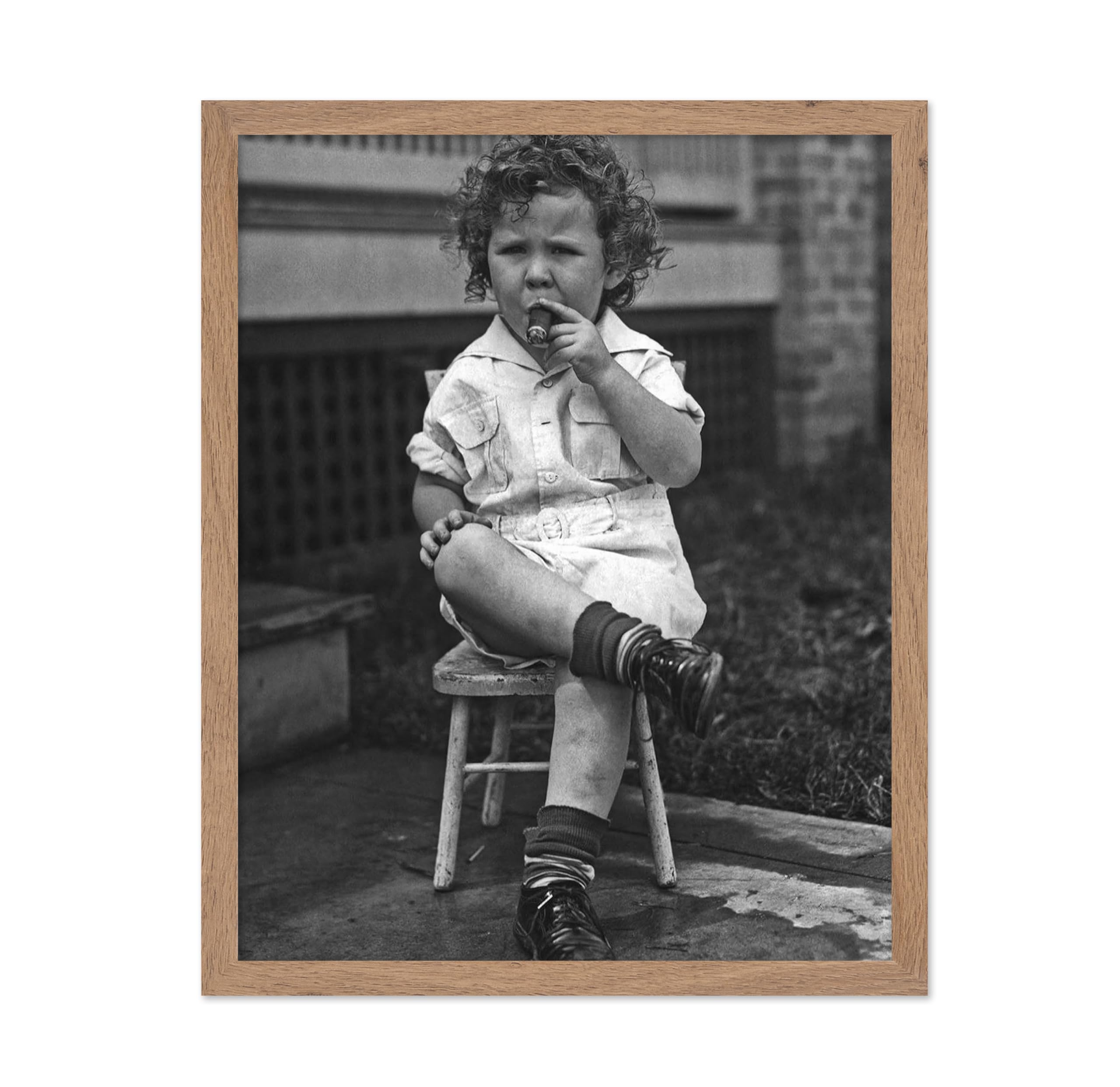 Poster Master Vintage Photograph Poster - Retro Funny Print - Gift for Artist, Friend - Play Golf Free, While Having Your Suit Pressed, Men - Wall Decor for Home, Office, 16x20 Beige Framed