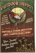 Lantern Press 24x36 Inch Giclee Print, Pheasant Outfitters, Vintage Sign