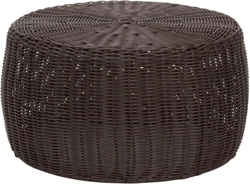 Household Essentials Handwoven Resin Storage Stool Ottoman, Brown