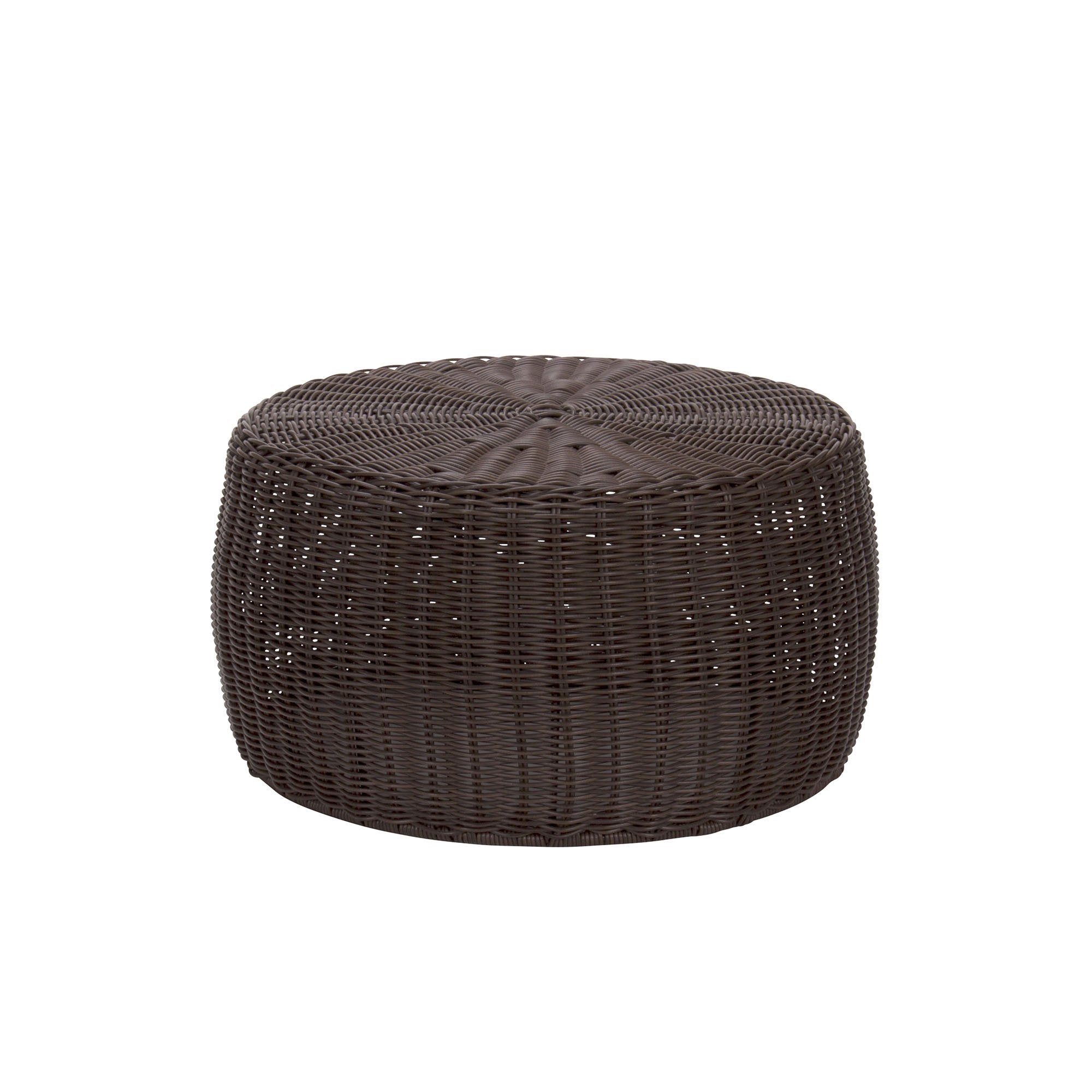 Household Essentials Handwoven Resin Storage Stool Ottoman, Brown