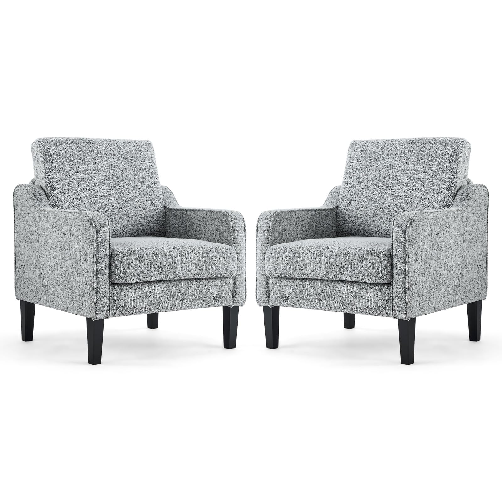 VINGLI Accent Chair for Living Room Chairs Light Brown Reading Chair for Bedroom Scooped Arm Chair Mid Century Modern Accent Chairs Upholstered Comfy Chair for Apartment, Waiting Room