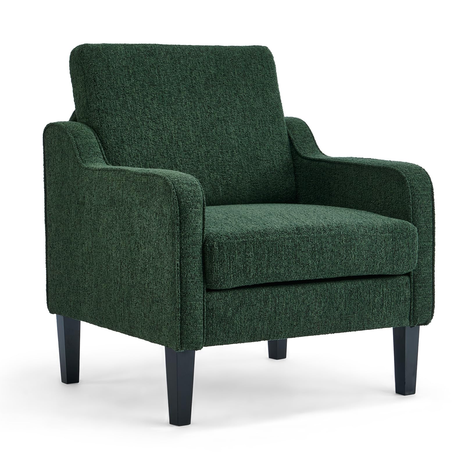 VINGLI Accent Chair for Living Room Chairs Olive Green Reading Chair for Bedroom Scooped Arm Chair Mid Century Modern Accent Chairs Upholstered Comfy Chair for Apartment, Waiting Room