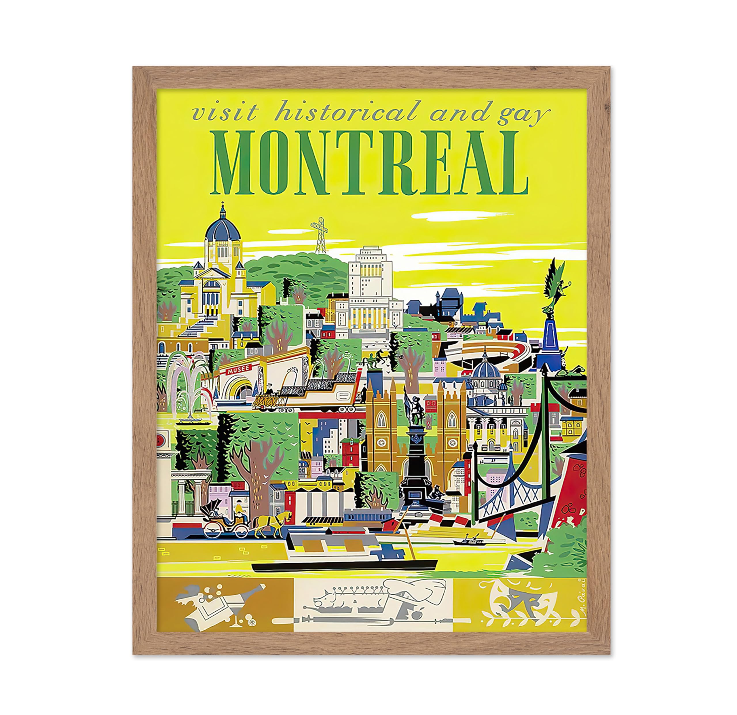 Poster Master Vintage Travel Poster - Retro London Print - Clock Tower Art - Gift for Him, Her, Travel Lover - Colorful Wall Decor for Bedroom, Living Room, Office, 8x10 Black Framed