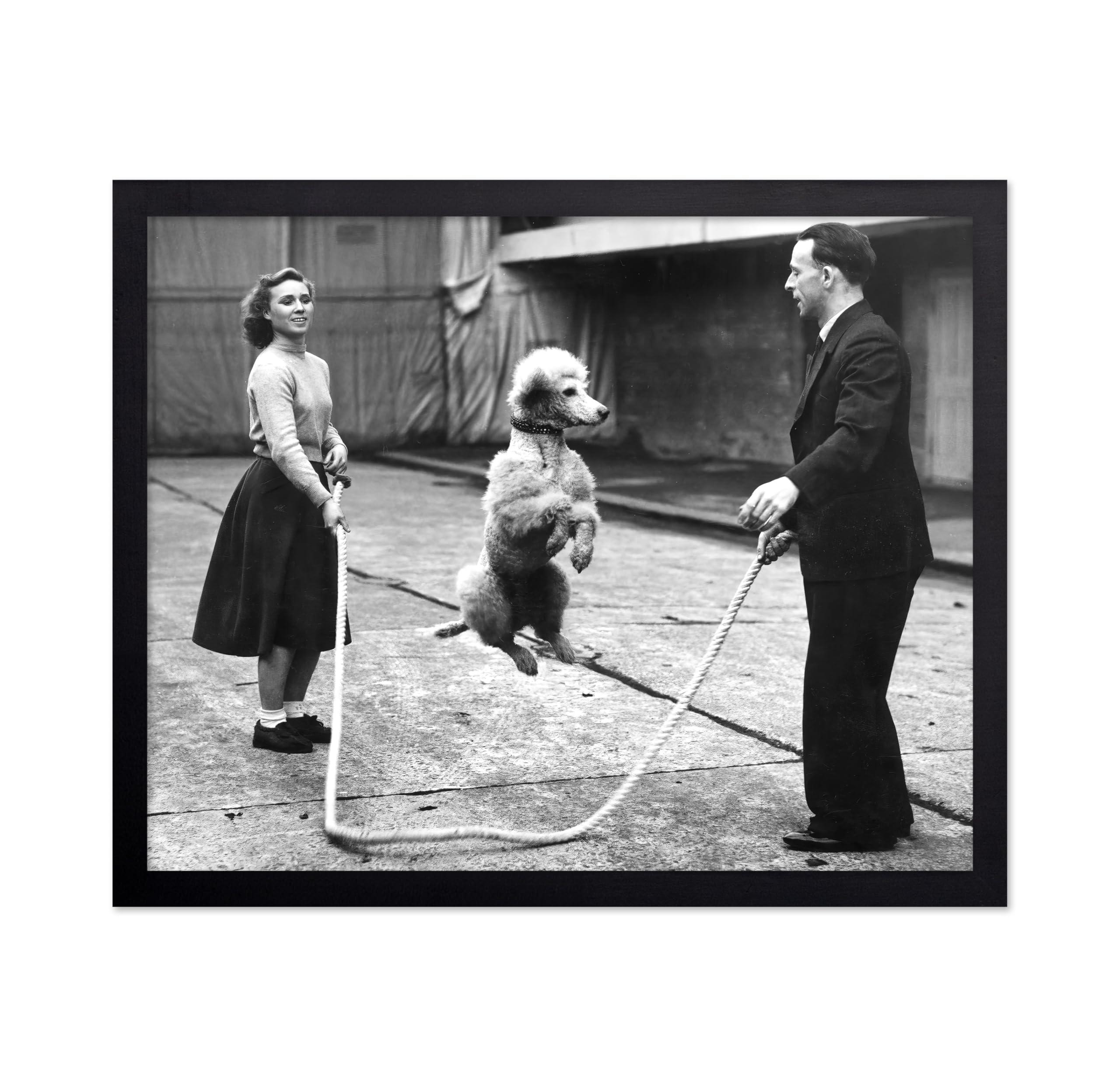 Poster Master Vintage Photograph Poster - Retro Funny Print - Gift for Artist, Friend - Play Golf Free, While Having Your Suit Pressed, Men - Wall Decor for Home, Office, 16x20 Beige Framed