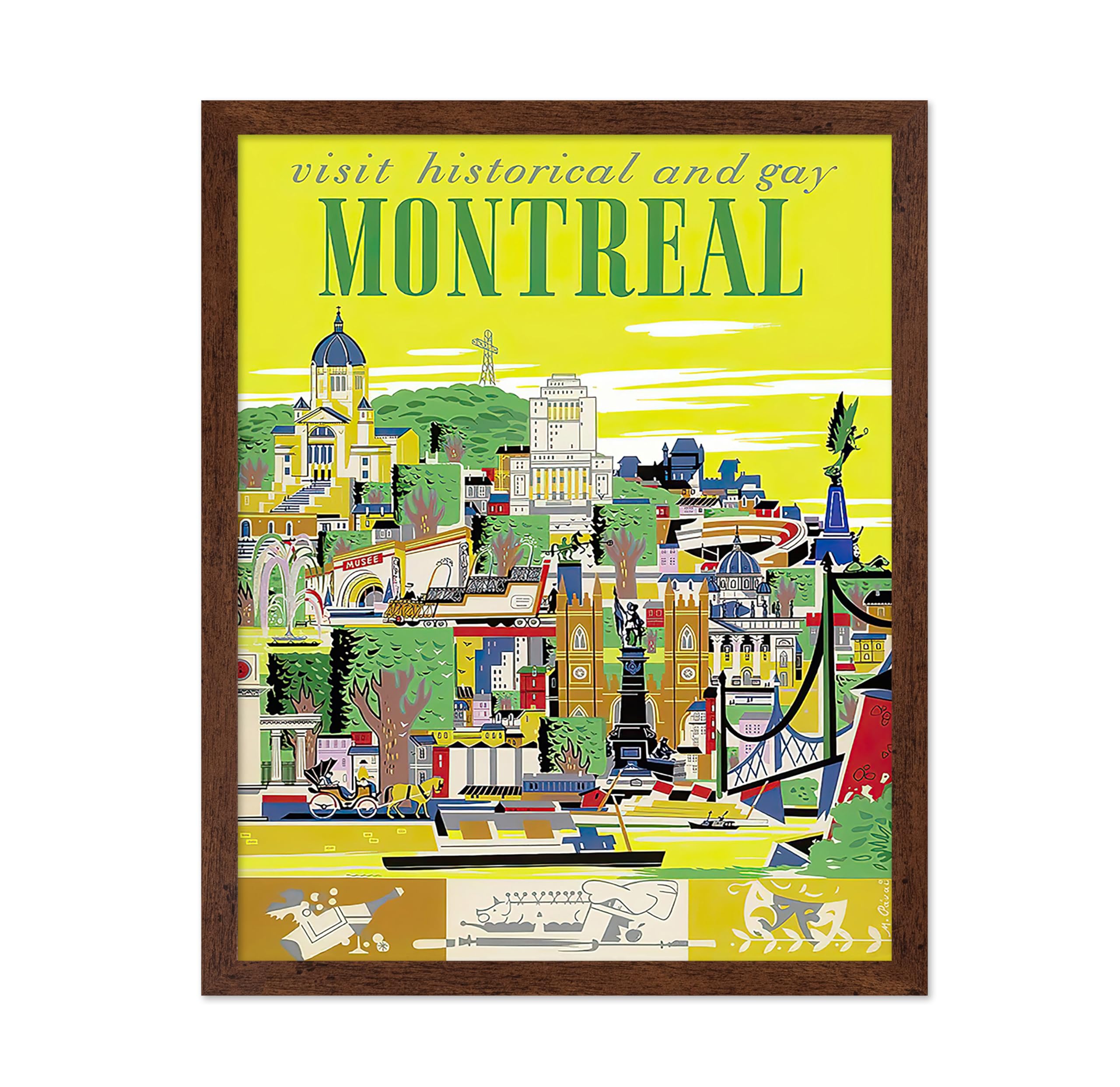 Poster Master Vintage Travel Poster - Retro London Print - Clock Tower Art - Gift for Him, Her, Travel Lover - Colorful Wall Decor for Bedroom, Living Room, Office, 8x10 Black Framed