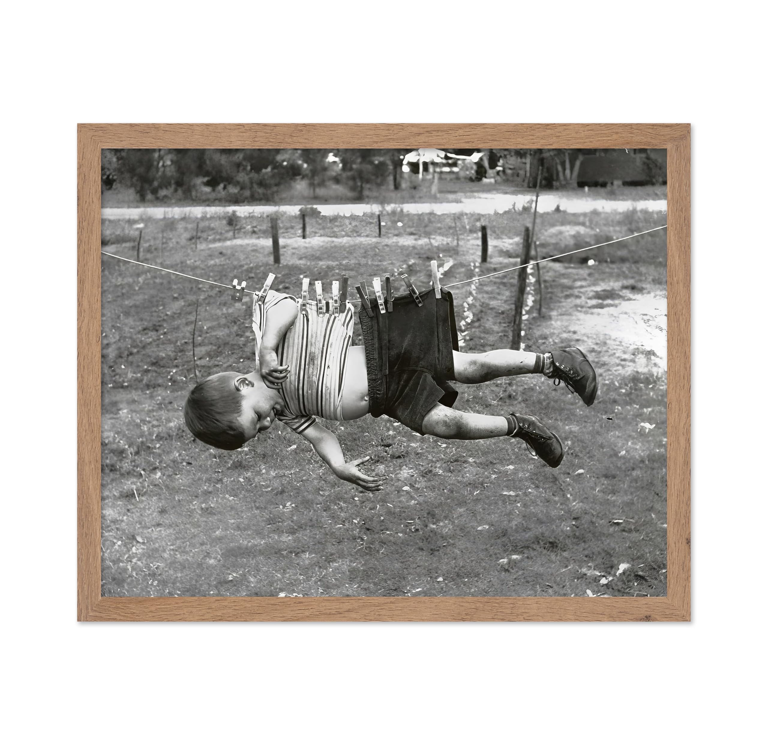Poster Master Vintage Photograph Poster - Retro Funny Print - Gift for Artist, Friend - Play Golf Free, While Having Your Suit Pressed, Men - Wall Decor for Home, Office, 16x20 Beige Framed