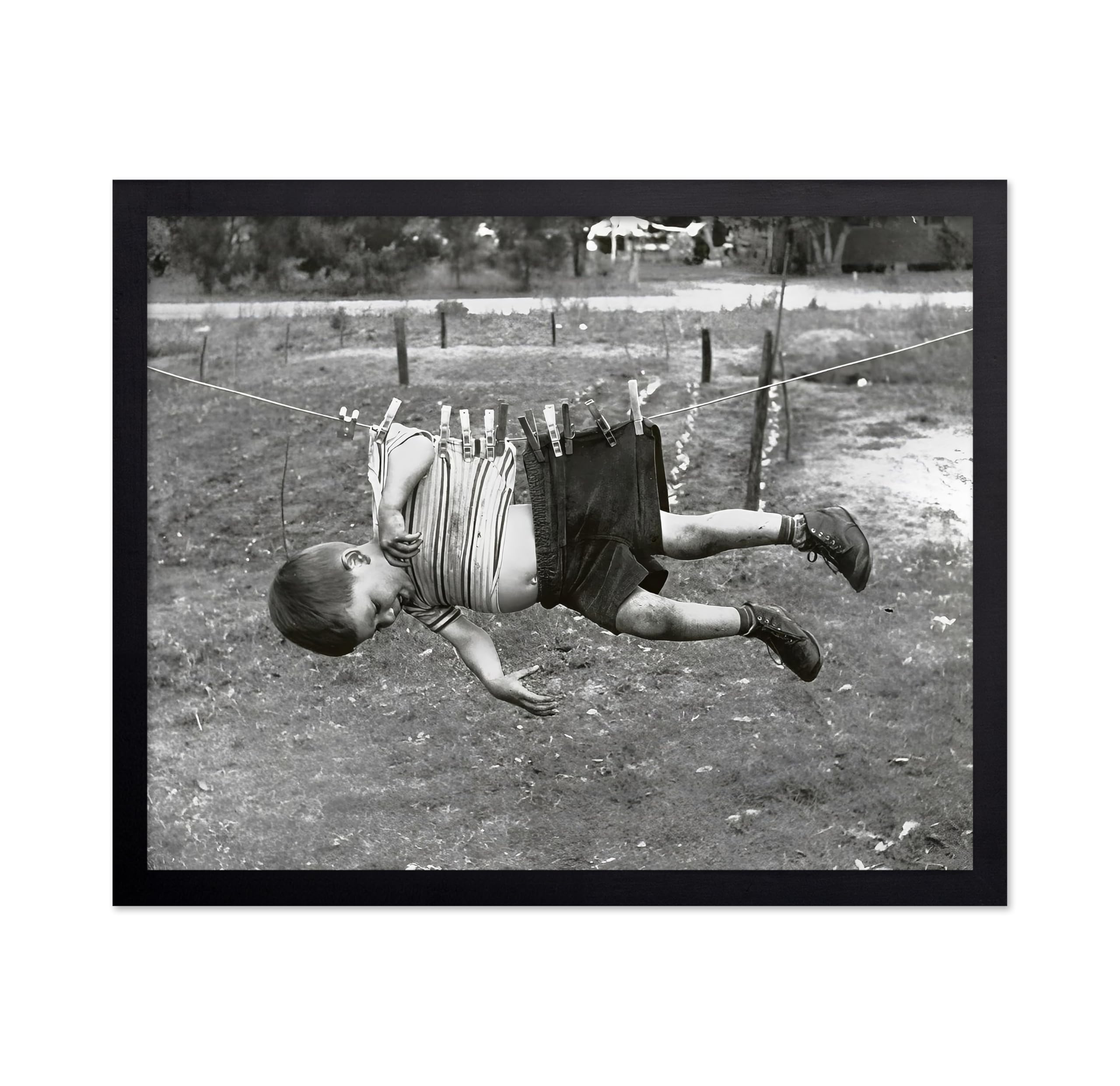Poster Master Vintage Photograph Poster - Retro Funny Print - Gift for Artist, Friend - Play Golf Free, While Having Your Suit Pressed, Men - Wall Decor for Home, Office, 16x20 Beige Framed