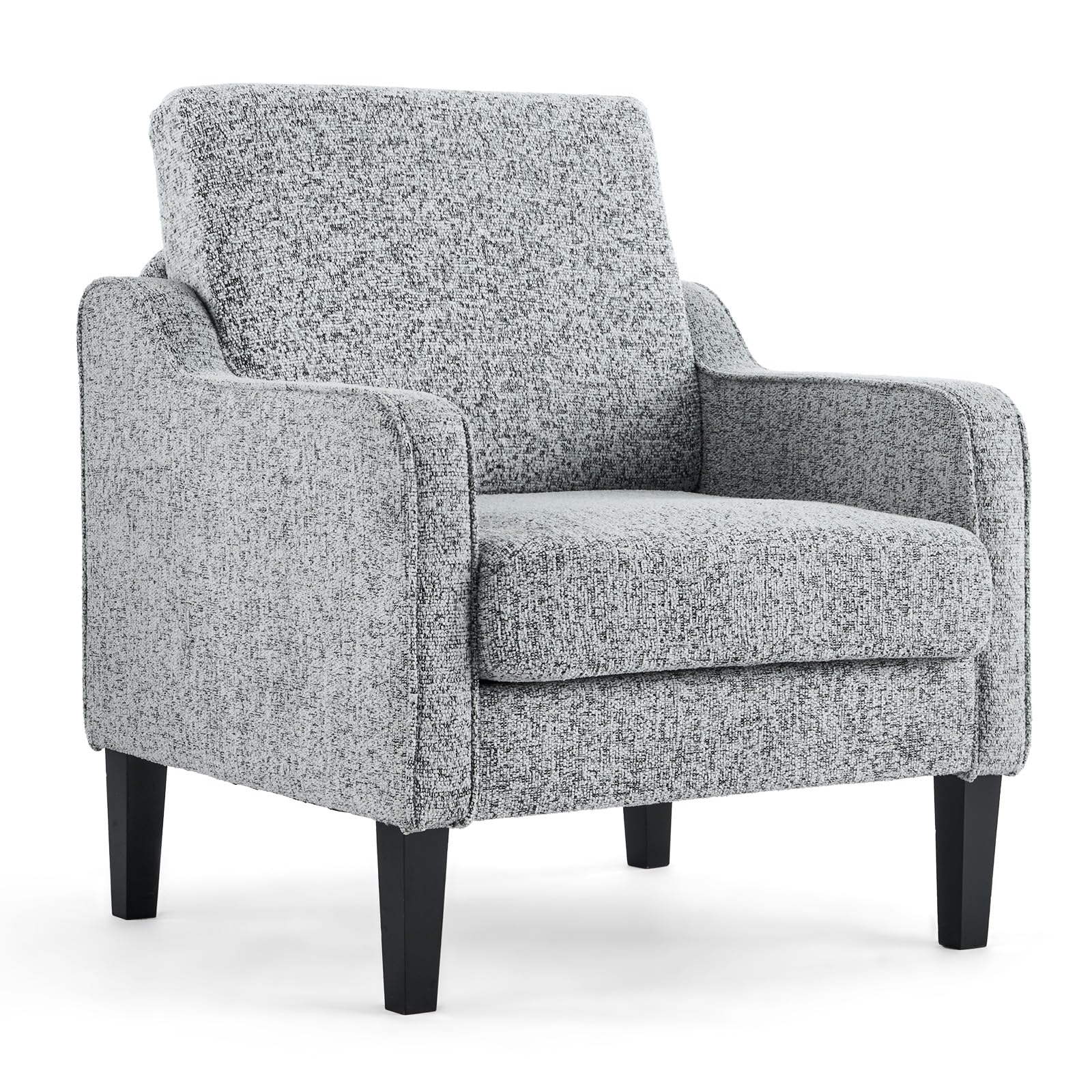 VINGLI Accent Chair for Living Room Chairs Light Brown Reading Chair for Bedroom Scooped Arm Chair Mid Century Modern Accent Chairs Upholstered Comfy Chair for Apartment, Waiting Room