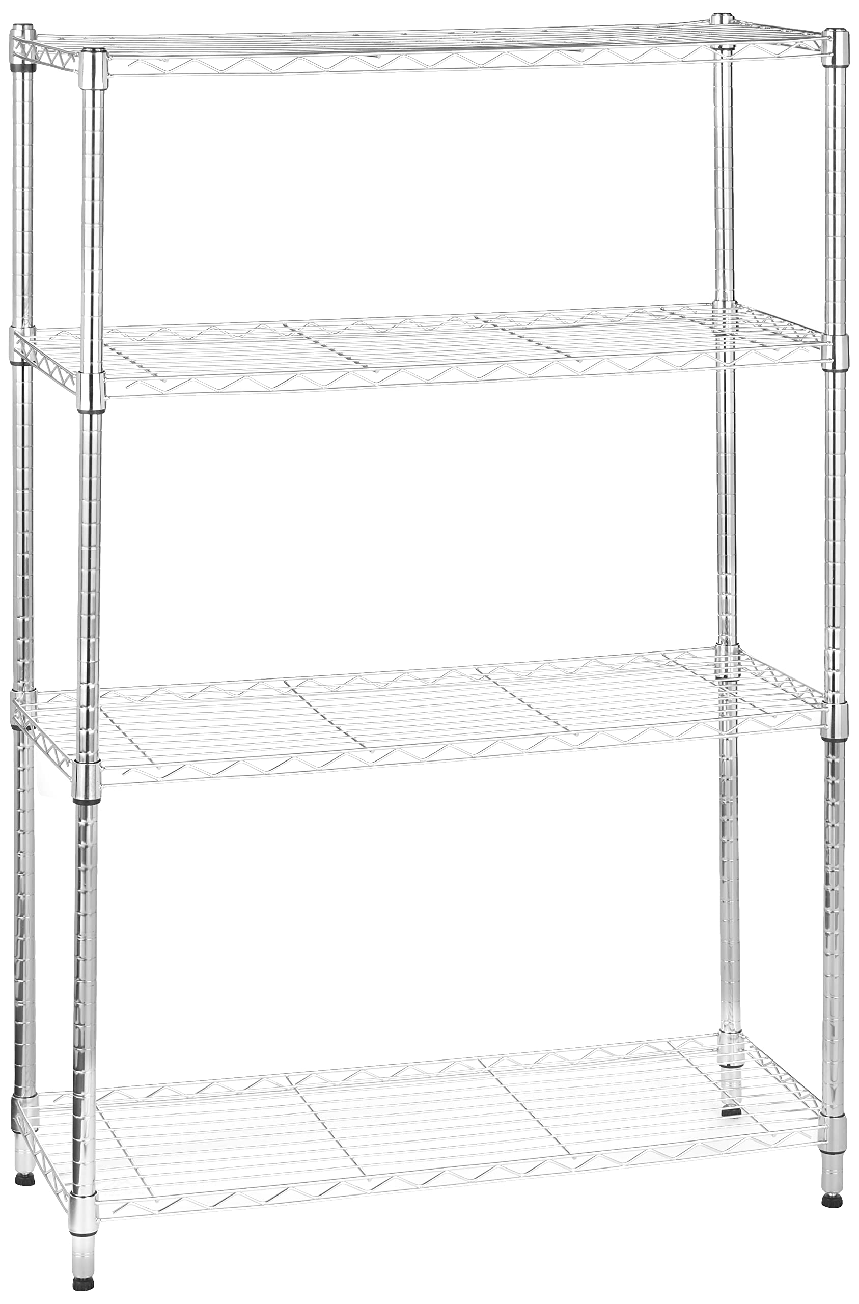 Amazon Basics 3-Shelf Adjustable Heavy Duty Steel Wire Rack Storage Shelving Organizer with Storage Space, Versatility and Ease of Use for Kitchen, Garage, 23.2" L x 13.4" W x 30" H, Black